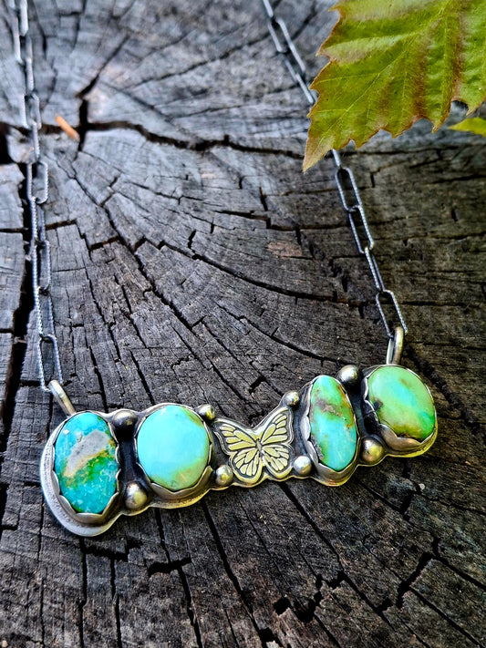 Sonoran Gold Butterfly Bar Necklace