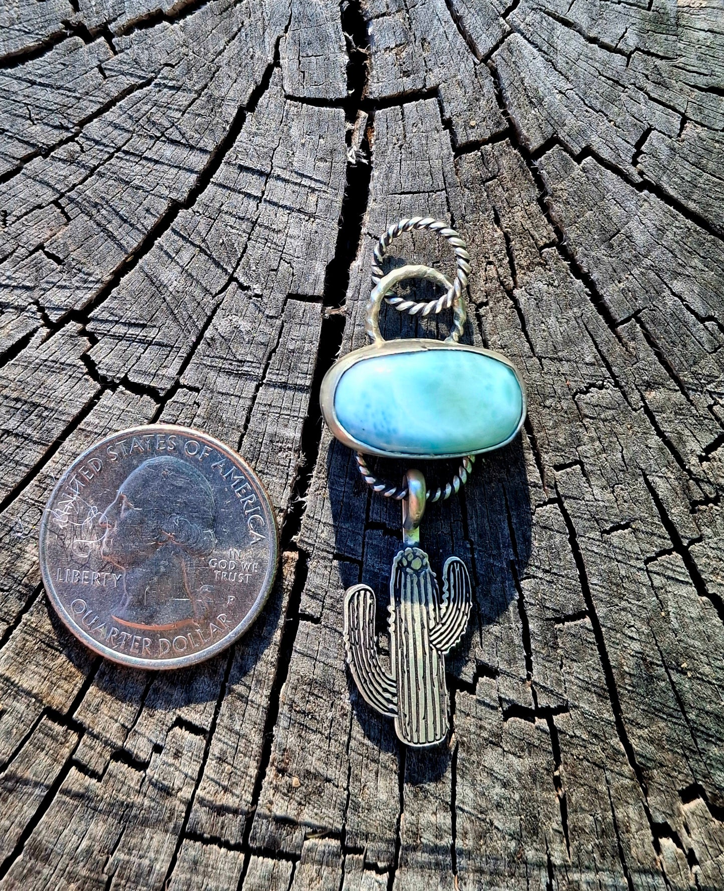 Larimar Cactus Pendant