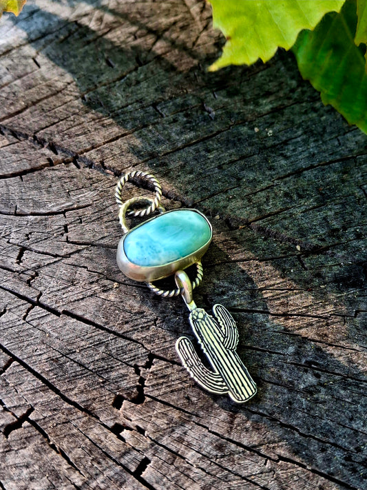 Larimar Cactus Pendant