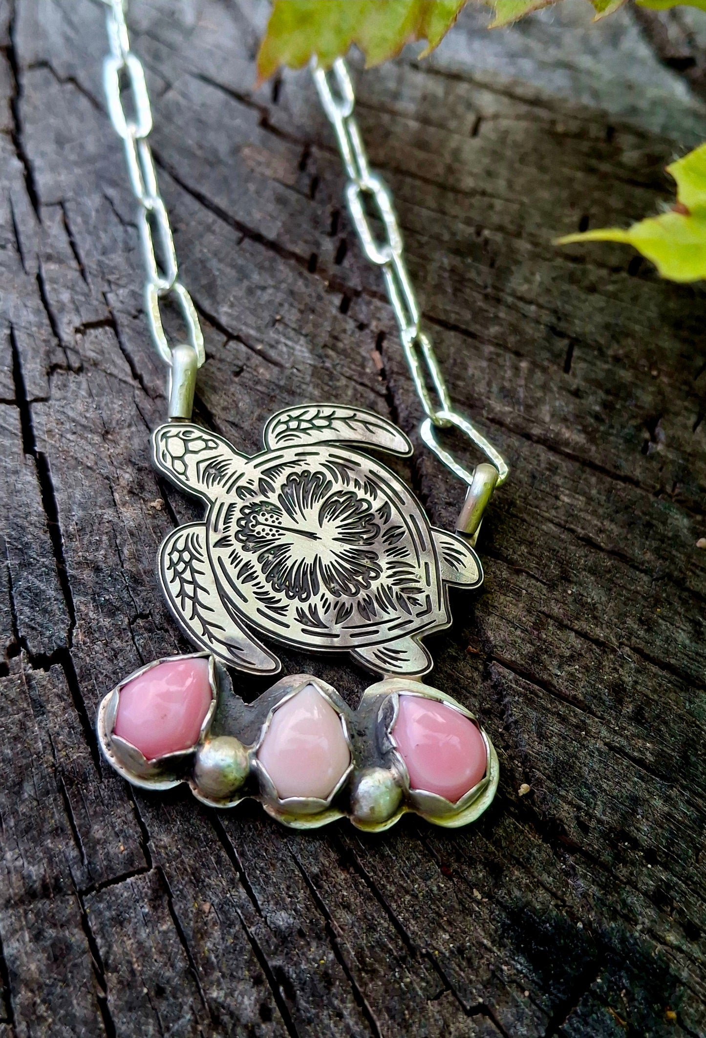 Pink Conch Sea Turtle Necklace