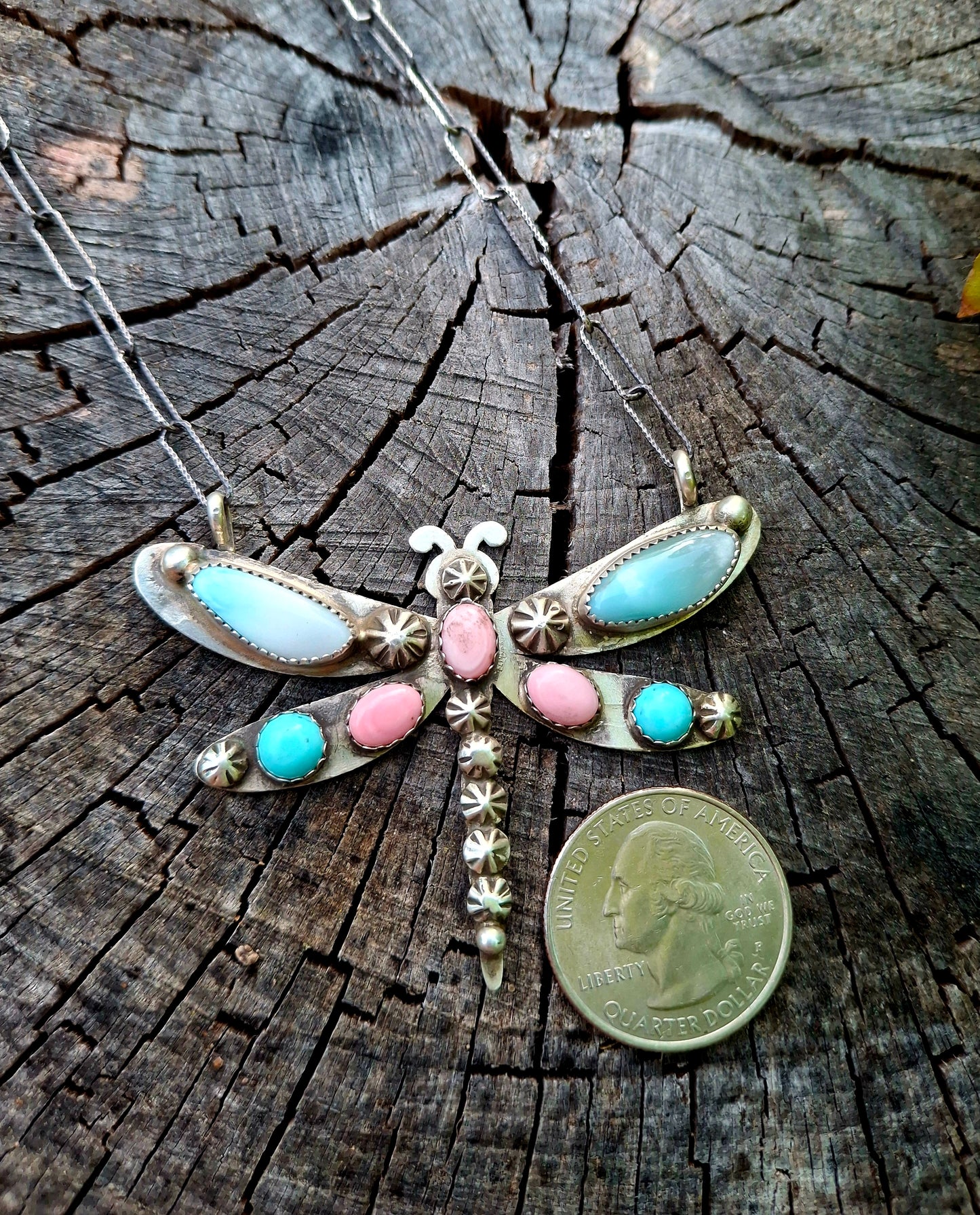 Multi-Stone Dragonfly Necklace