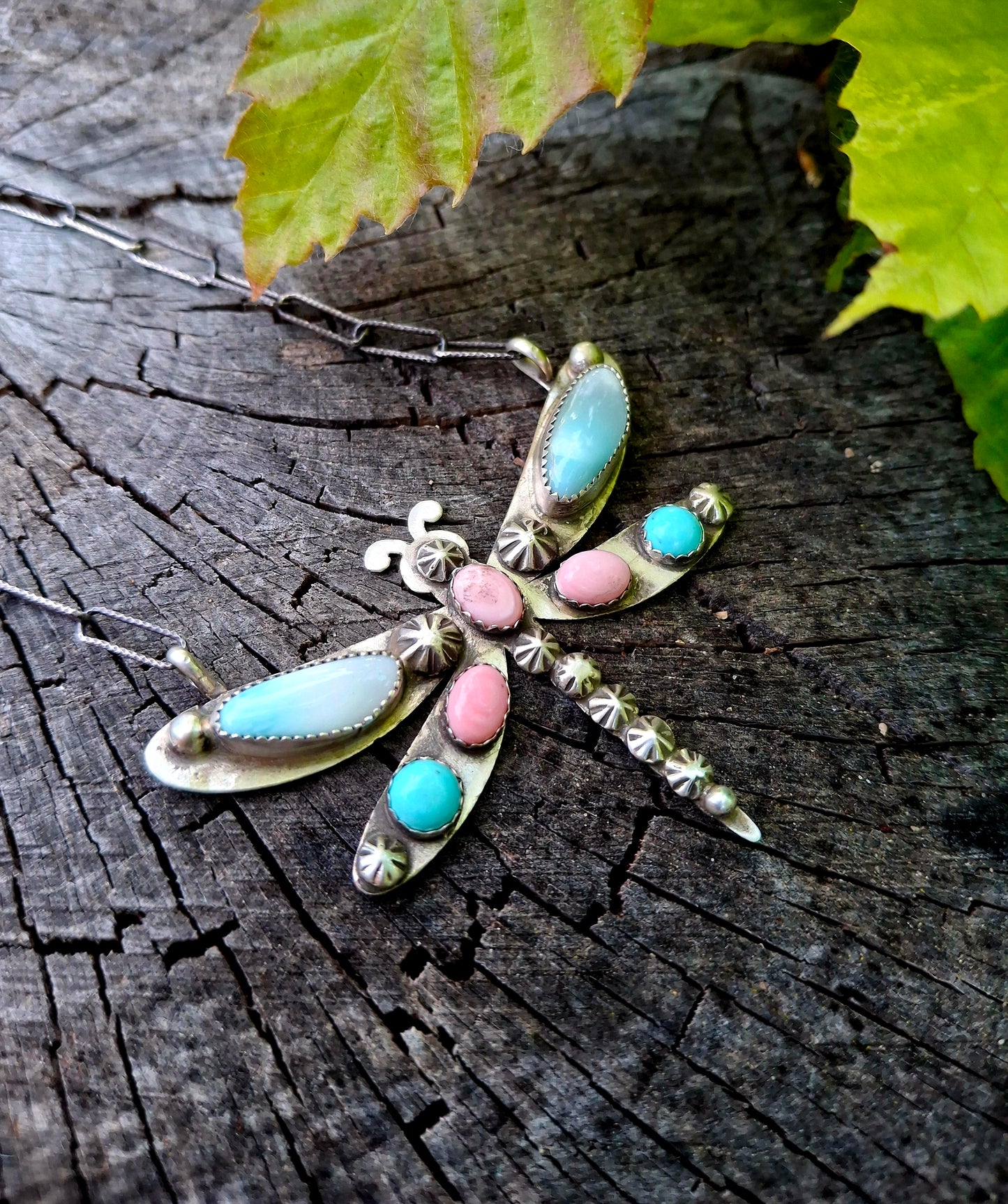 Multi-Stone Dragonfly Necklace