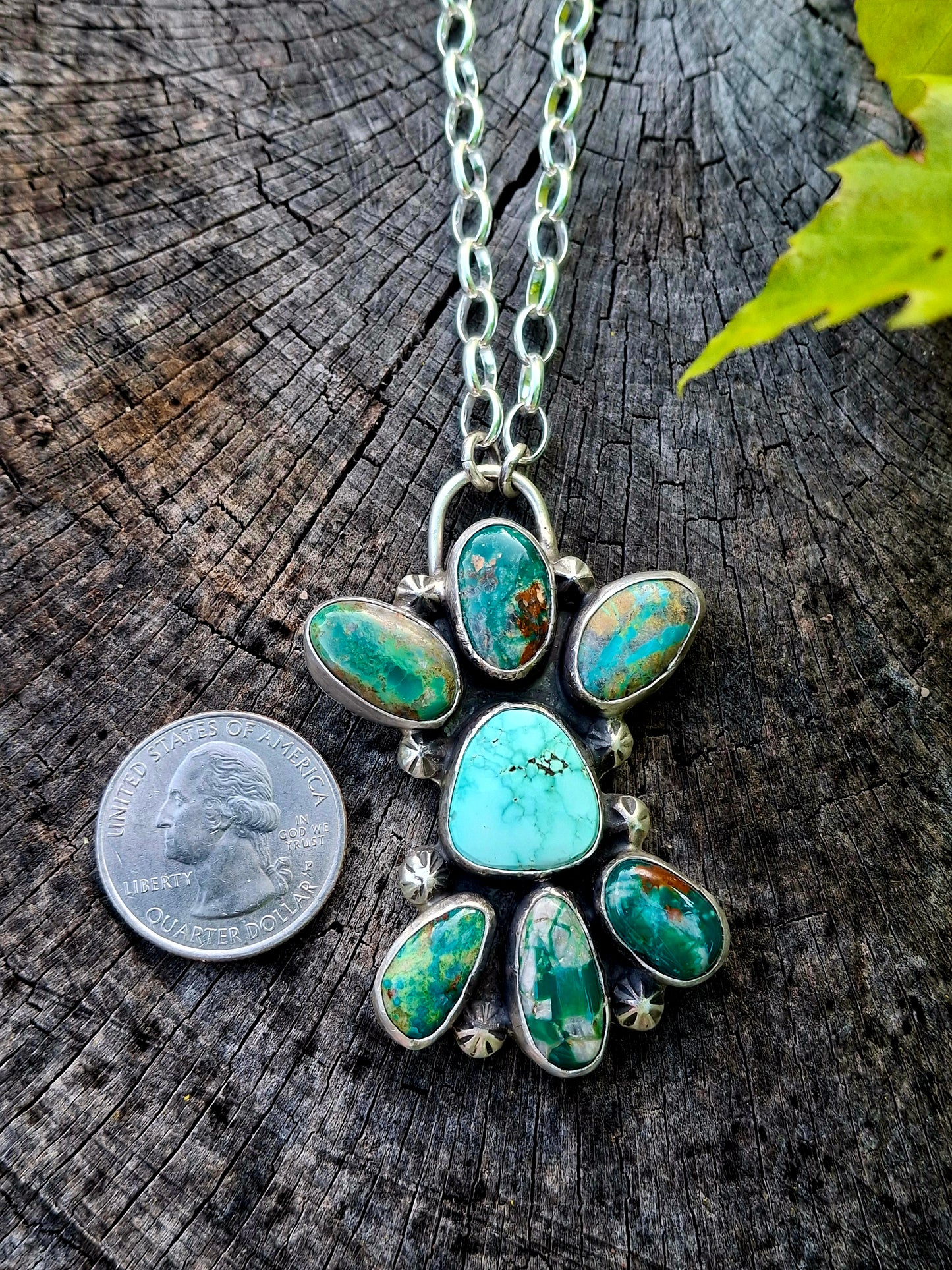 Dry Creek/Fox Turquoise Cluster Necklace