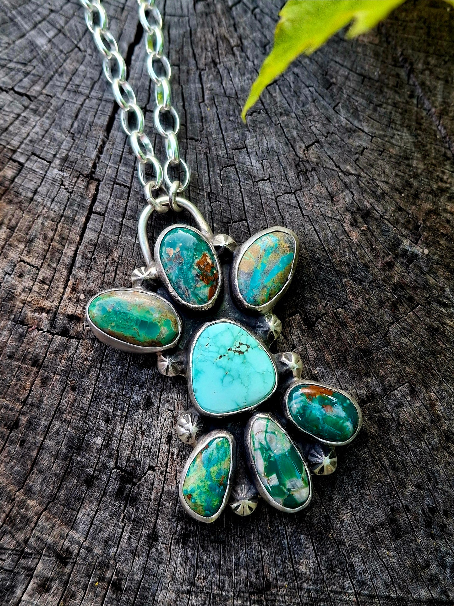 Dry Creek/Fox Turquoise Cluster Necklace