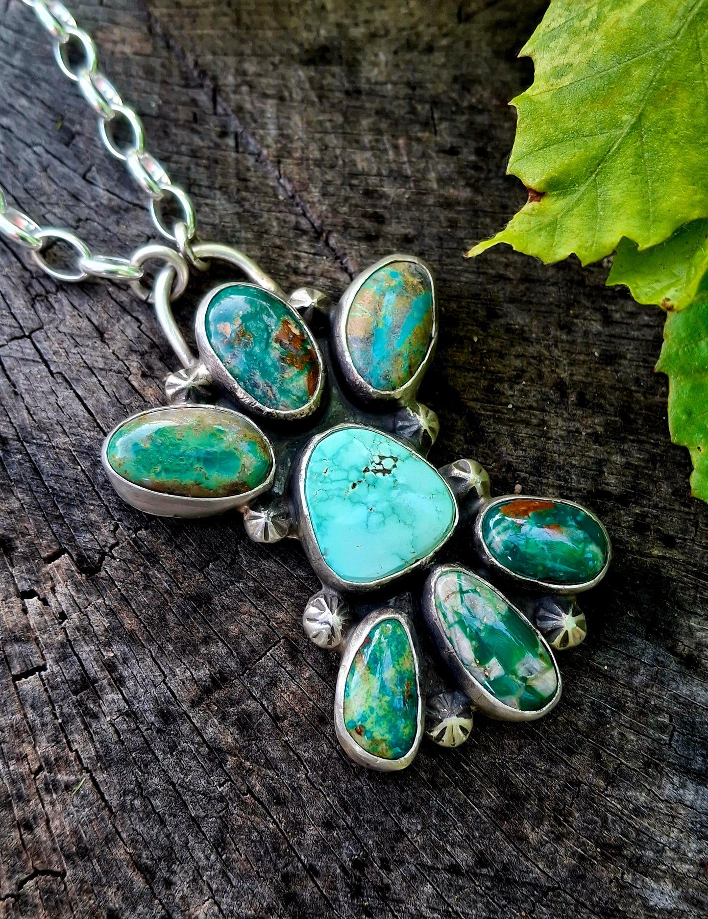 Dry Creek/Fox Turquoise Cluster Necklace
