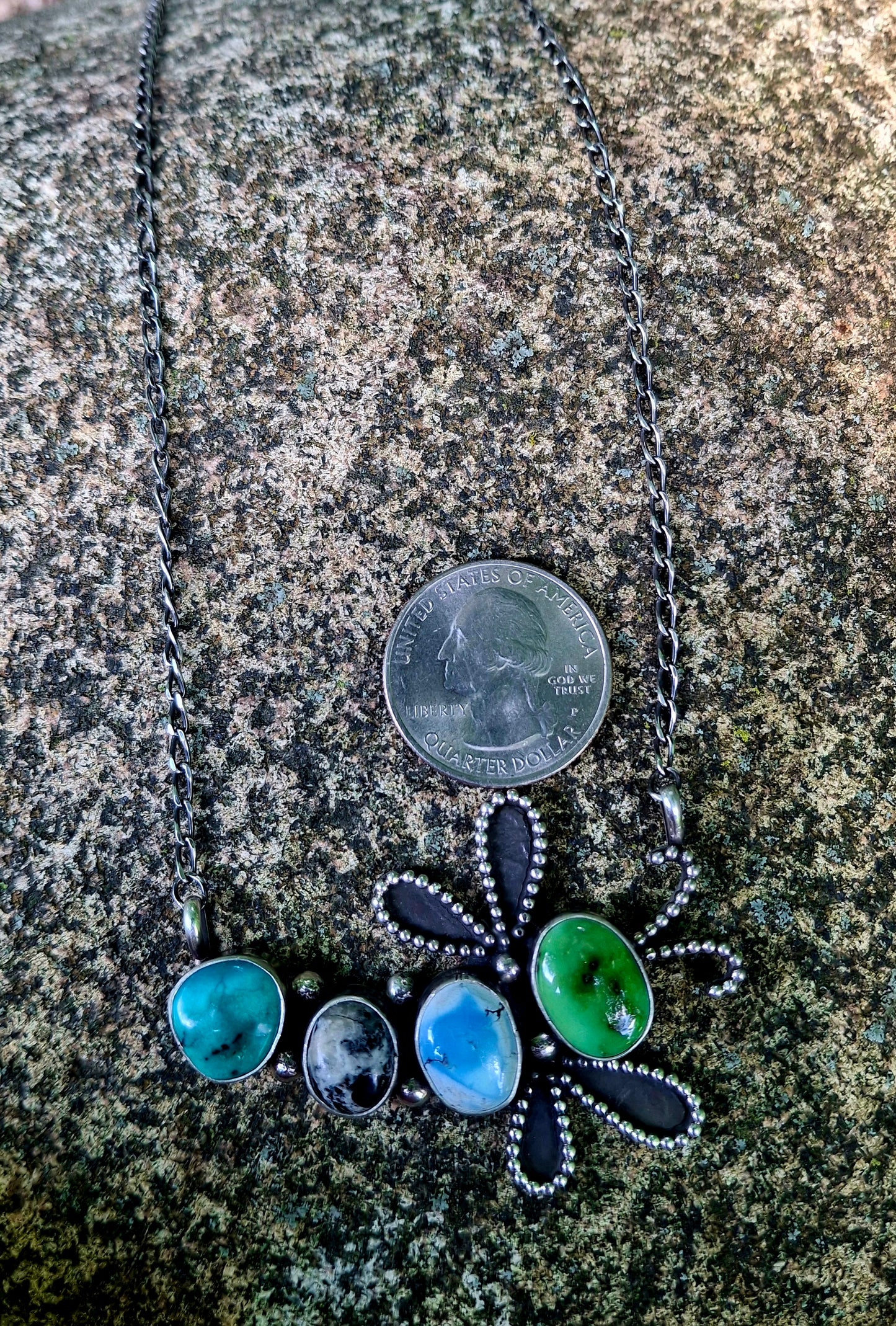Multi-Stone Dragonfly Necklace