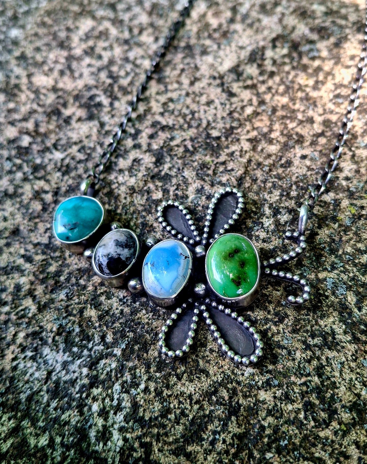 Multi-Stone Dragonfly Necklace