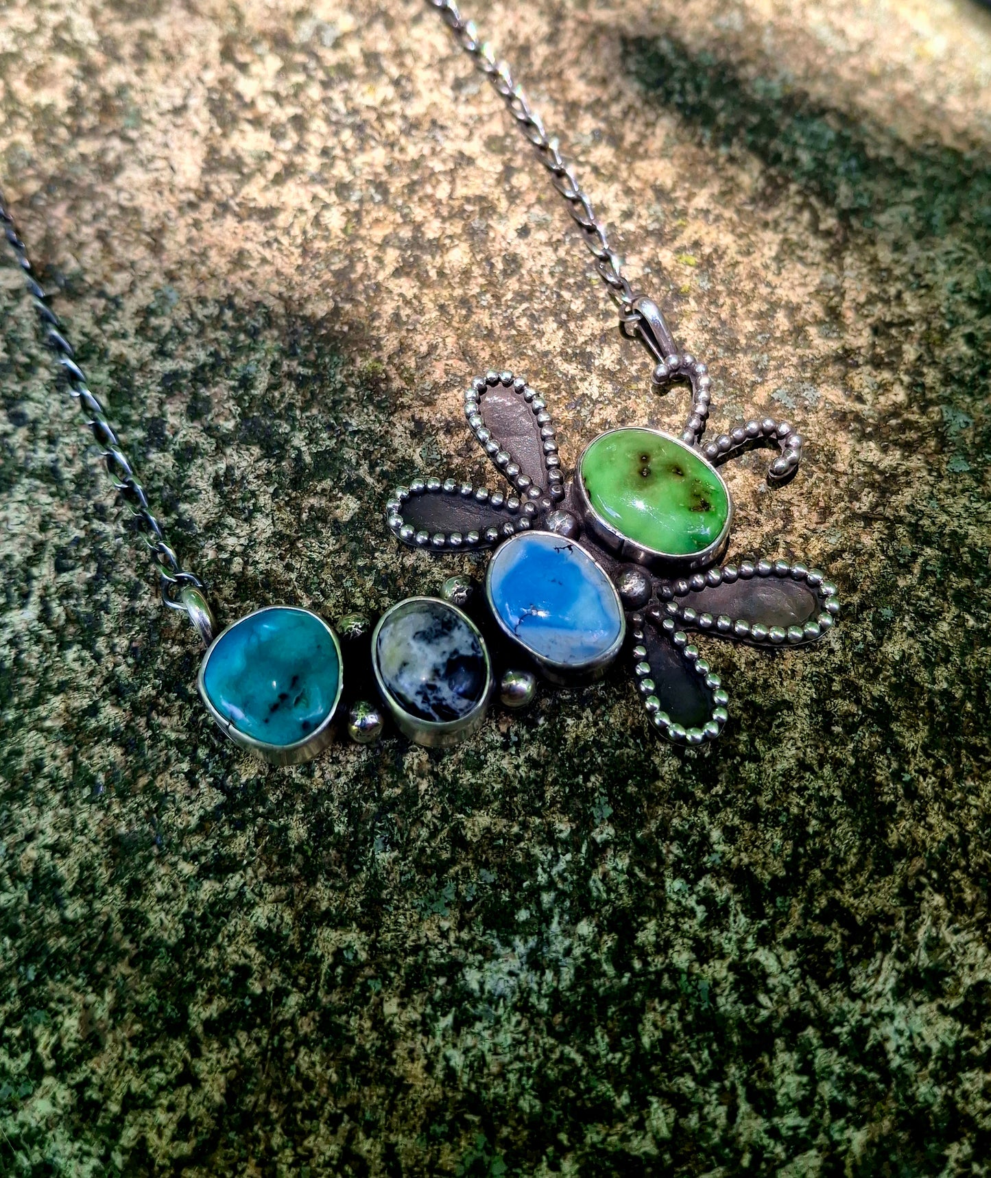 Multi-Stone Dragonfly Necklace
