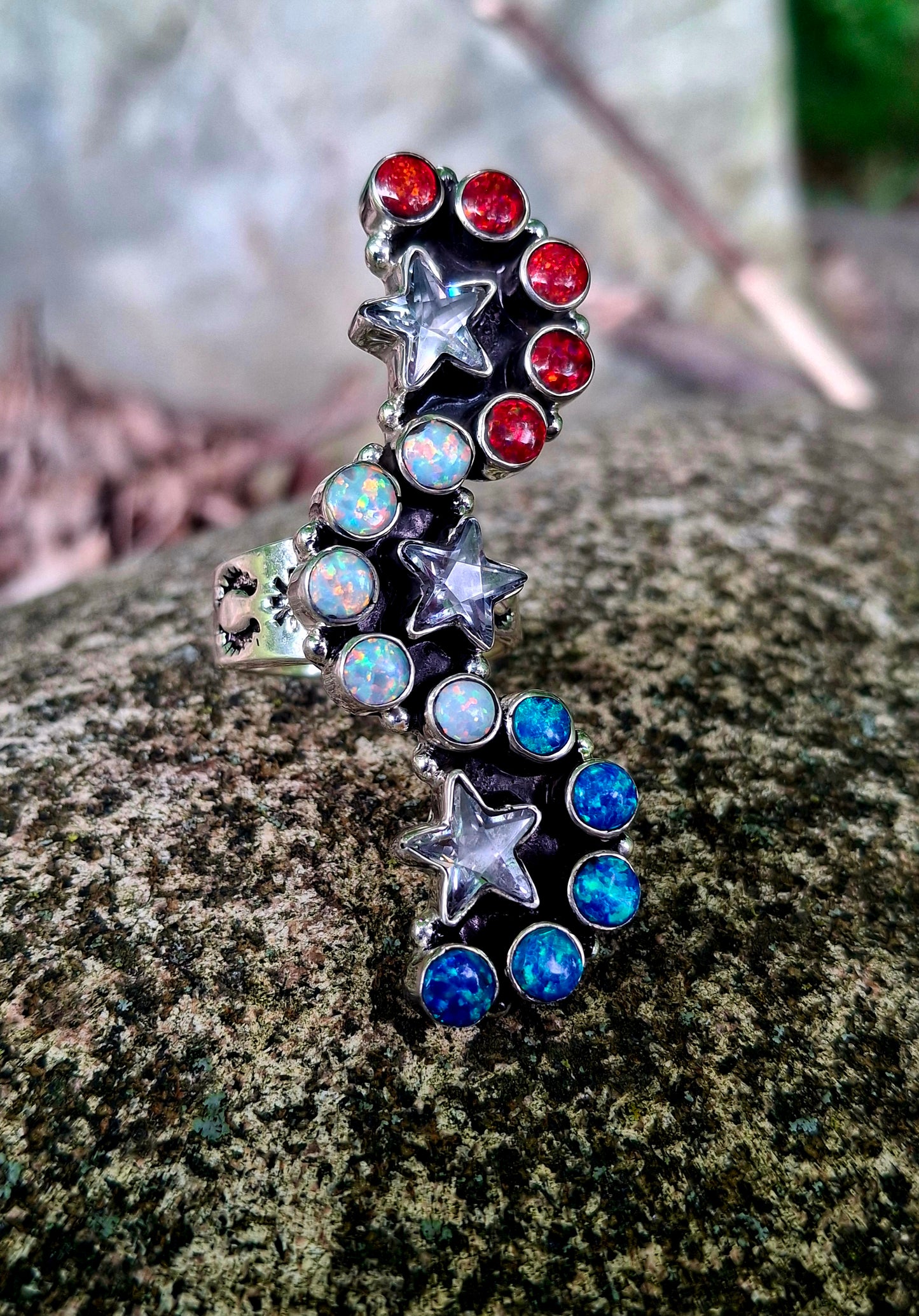 Opal Adjustable Ring - 4th of July