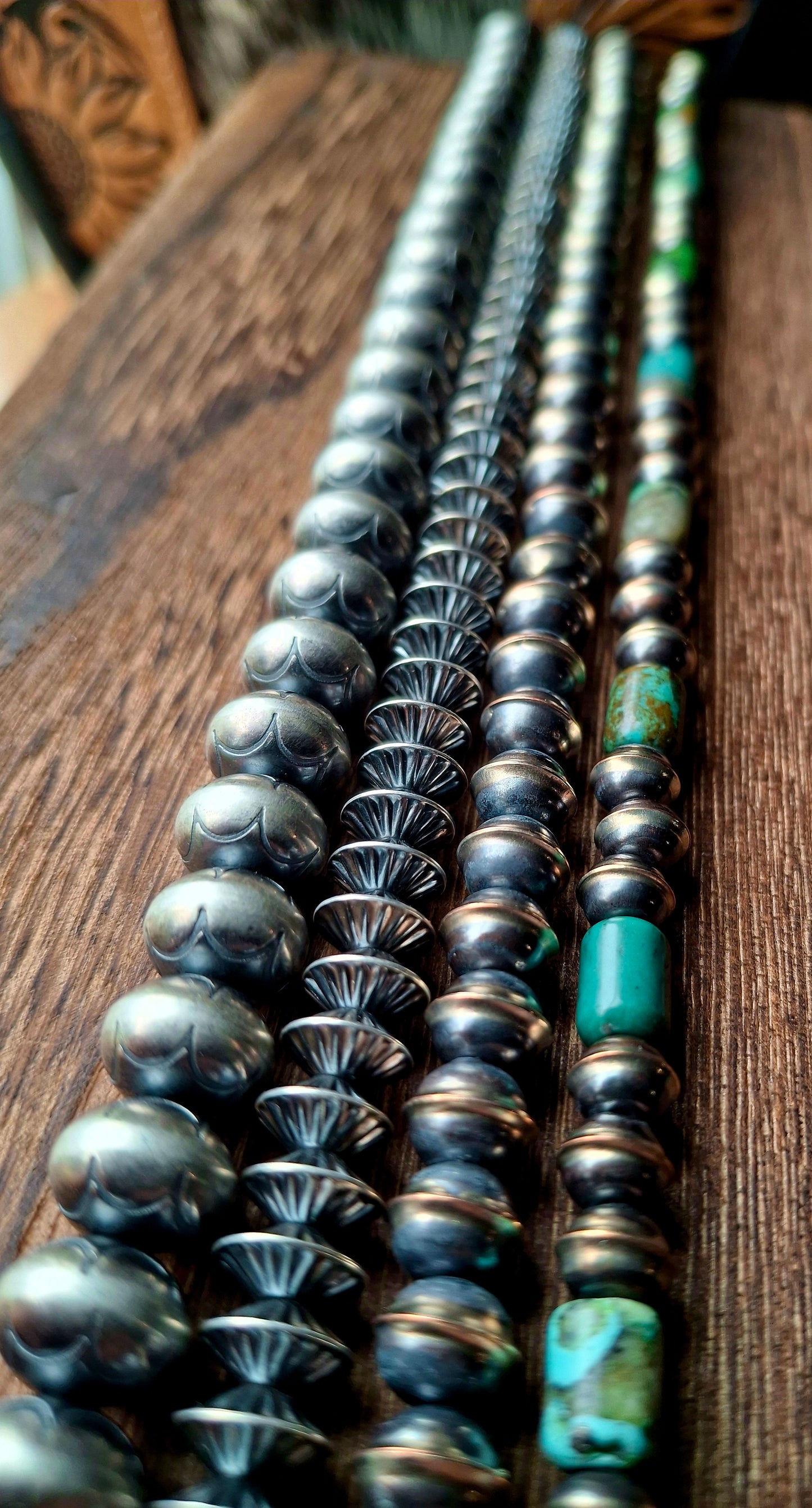 Sterling Silver Bench Bead Necklace