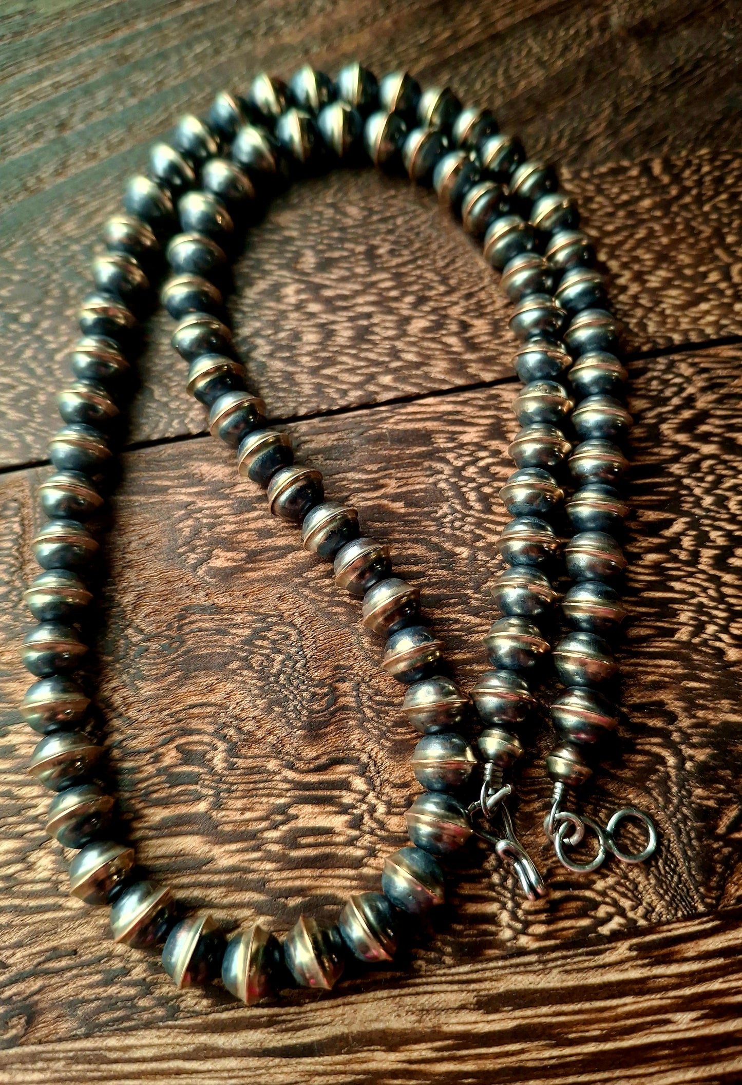 Sterling Silver Bench Bead Necklace