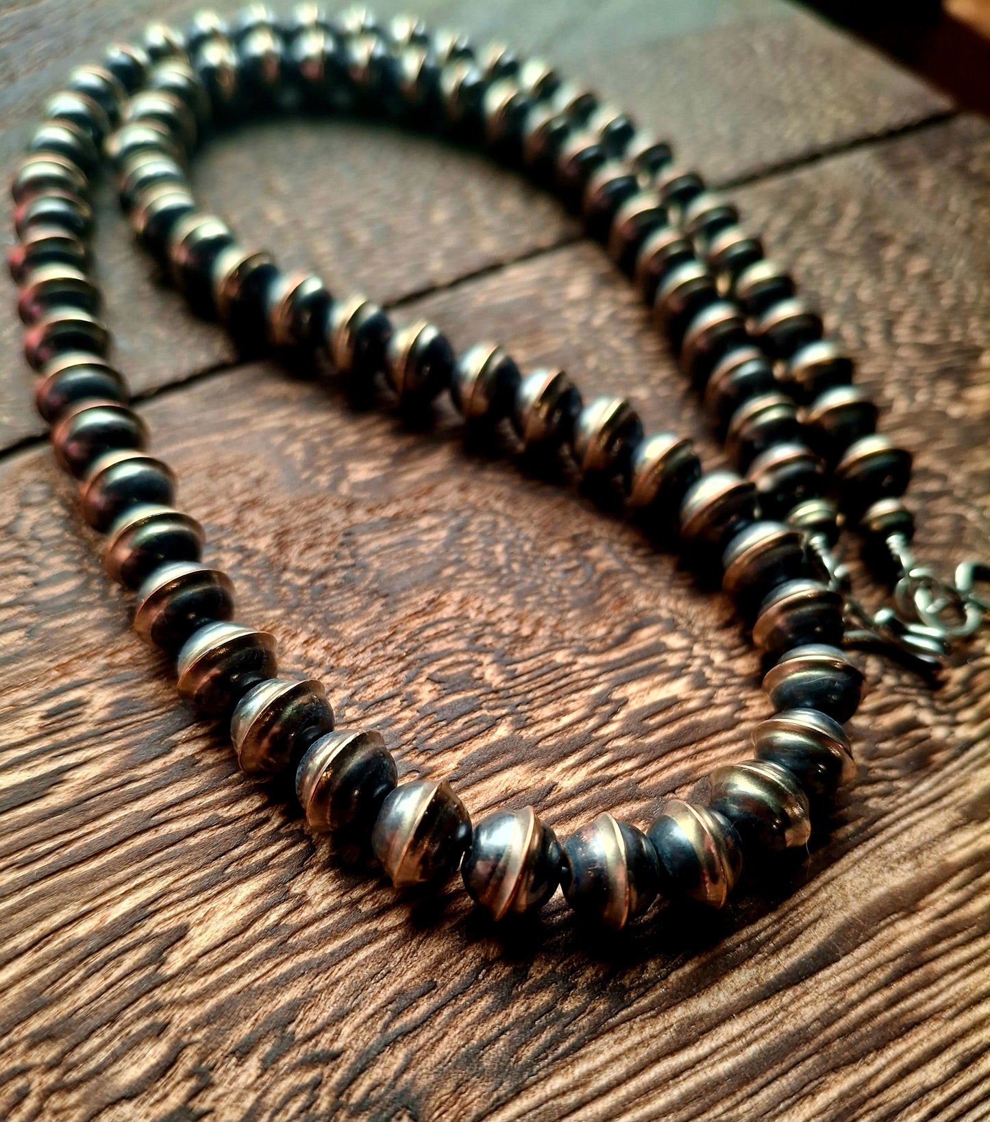 Sterling Silver Bench Bead Necklace