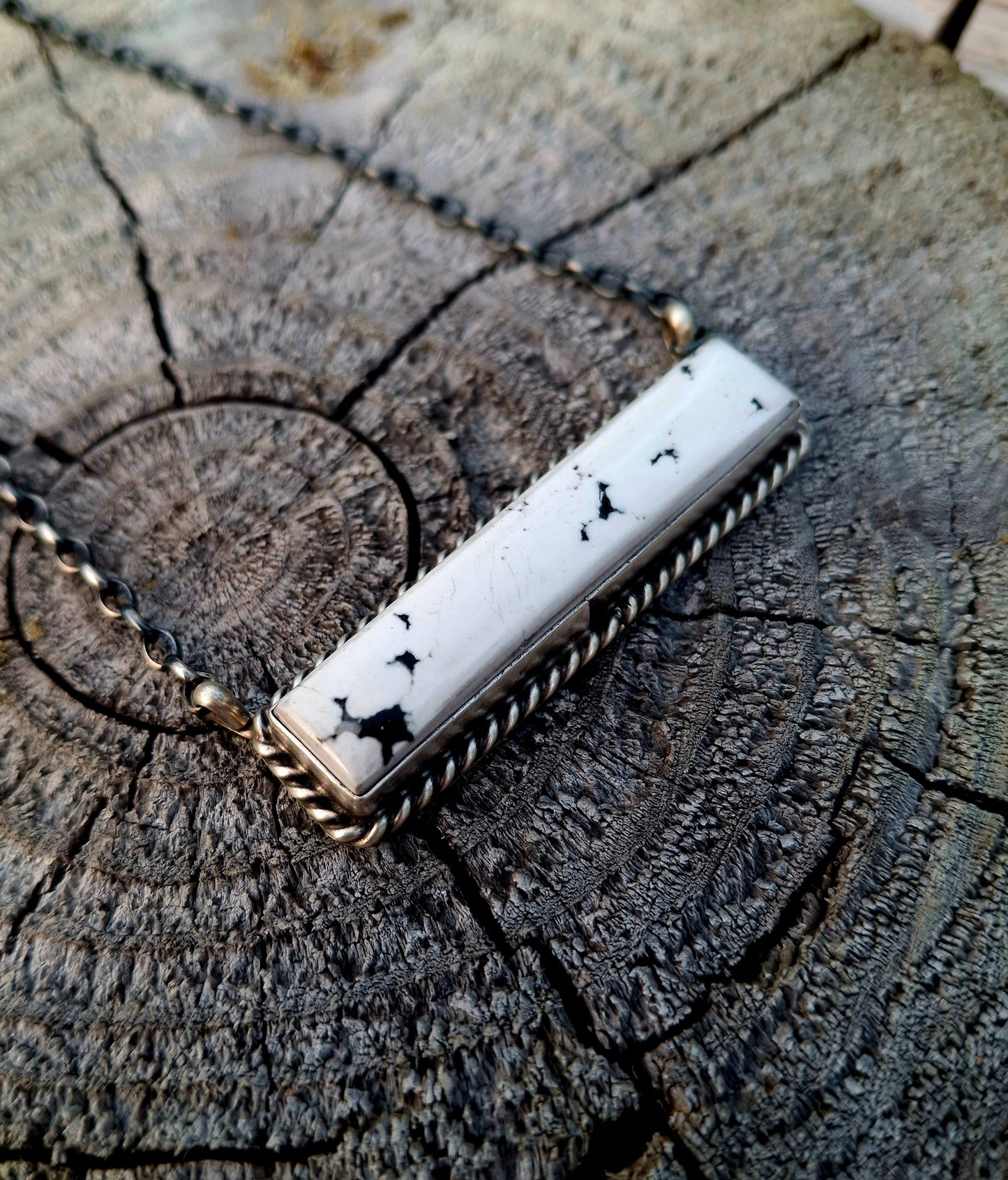 White Buffalo Bar Necklace