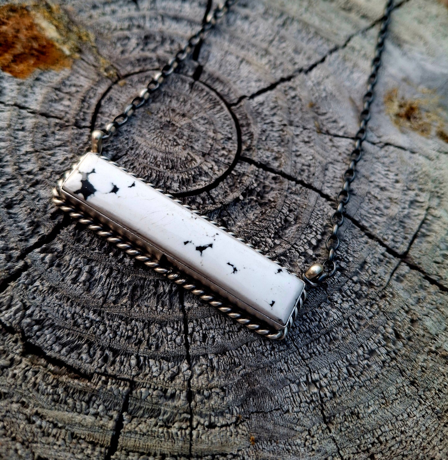 White Buffalo Bar Necklace