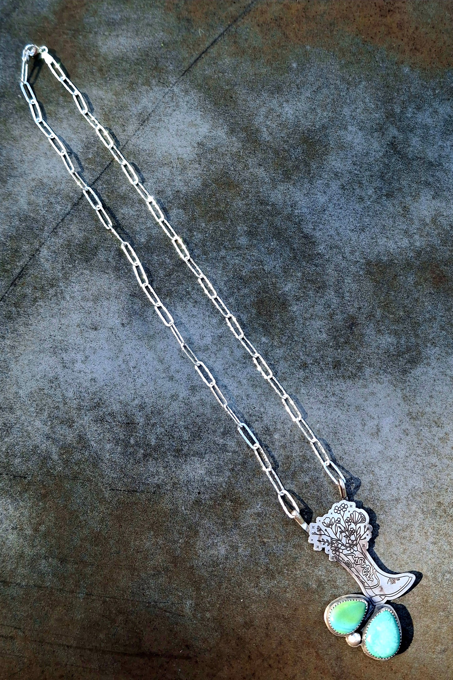 Mixed Turquoise Boot Necklace