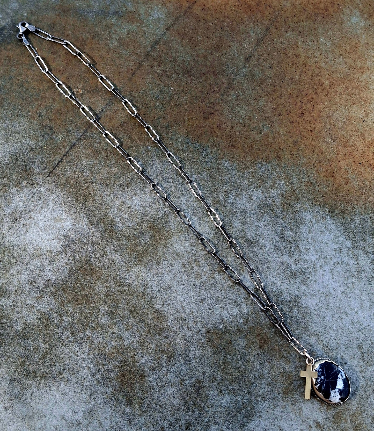 White Buffalo Necklace w/ Cross Charm