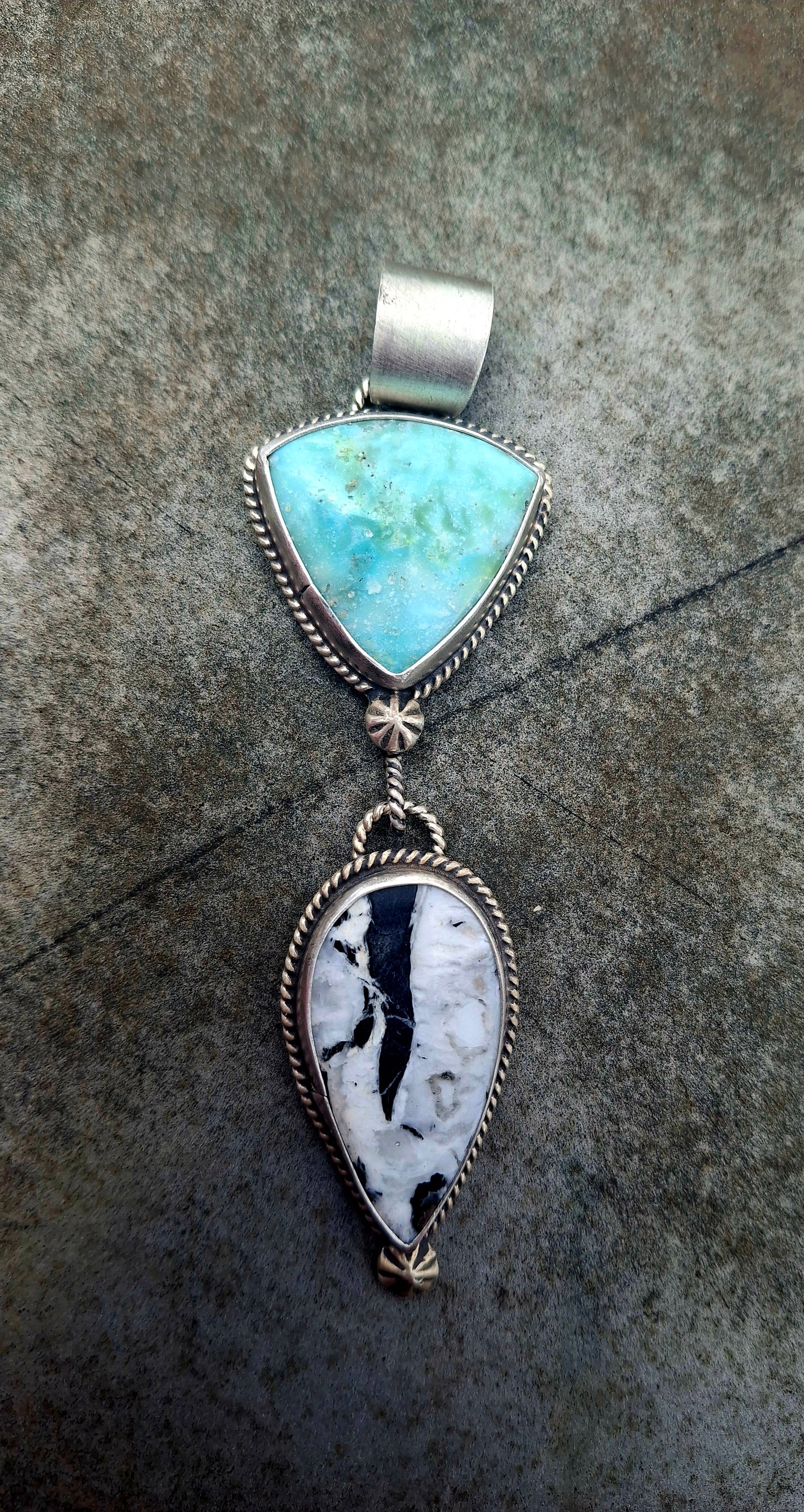 Arizona Turquoise/White Buffalo Drop Pendant