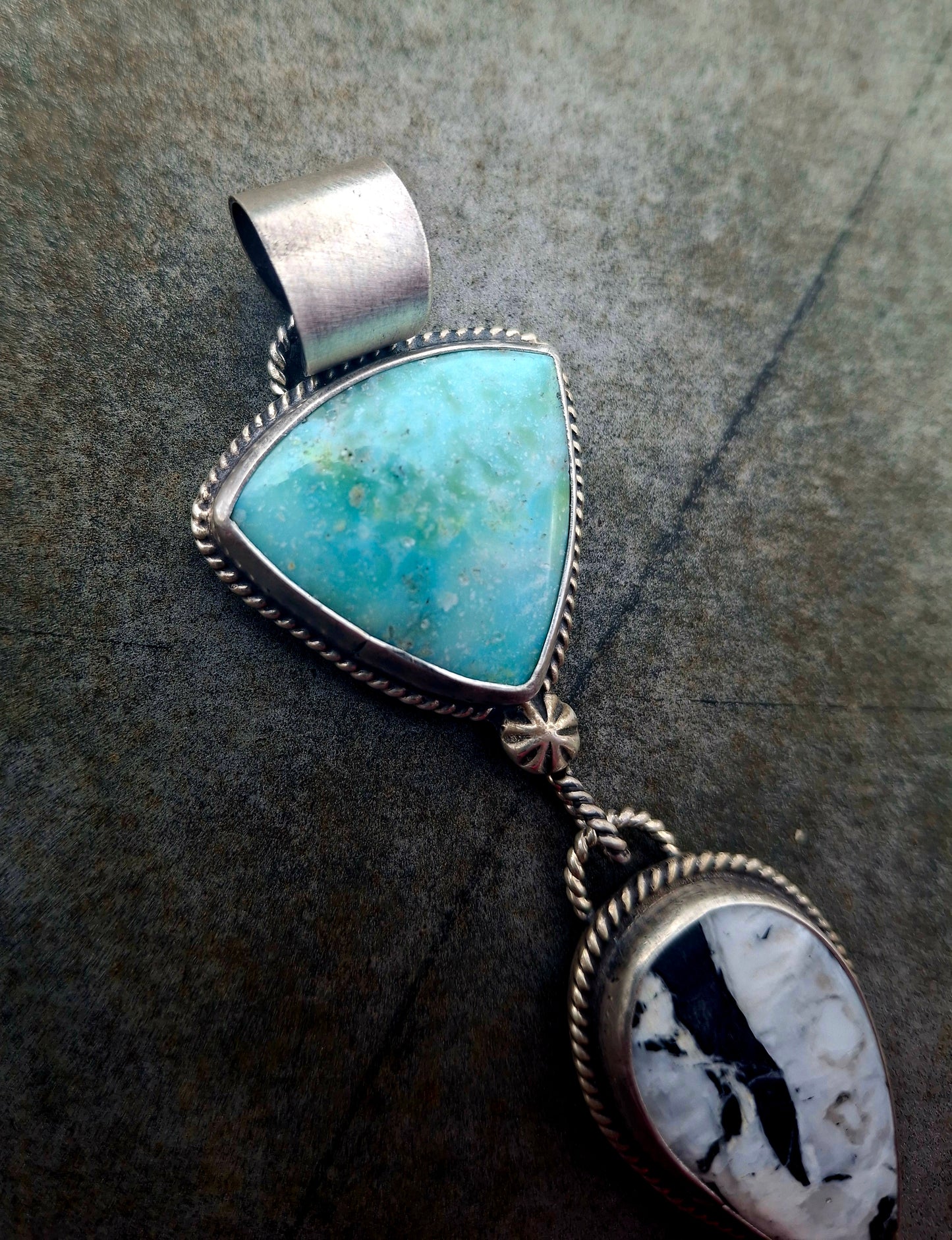 Arizona Turquoise/White Buffalo Drop Pendant