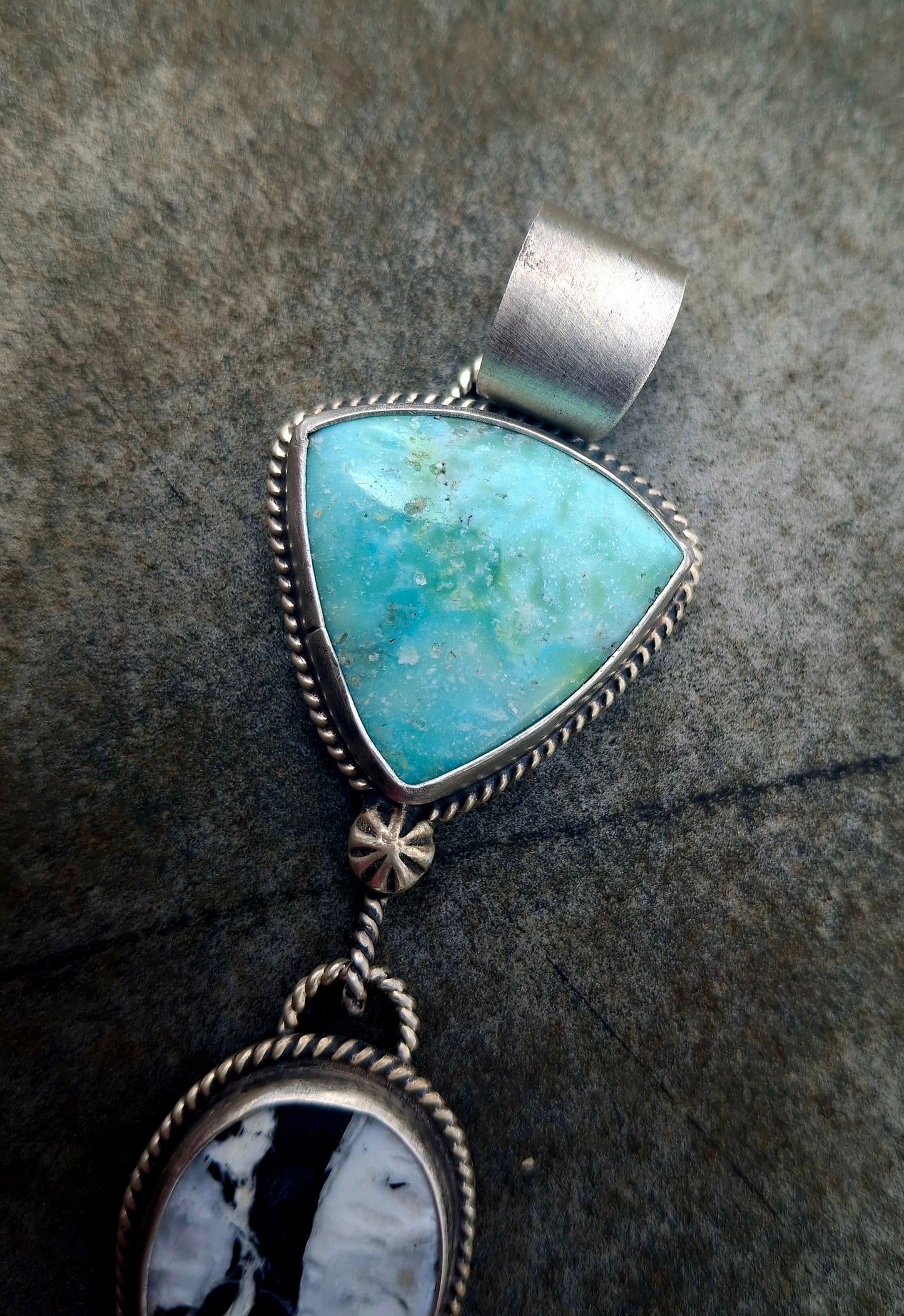 Arizona Turquoise/White Buffalo Drop Pendant