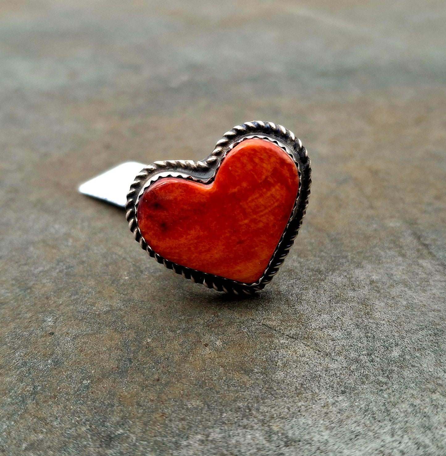 Spiny Oyster Adjustable Heart Ring