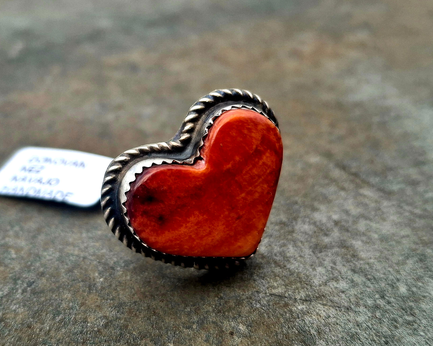 Spiny Oyster Adjustable Heart Ring