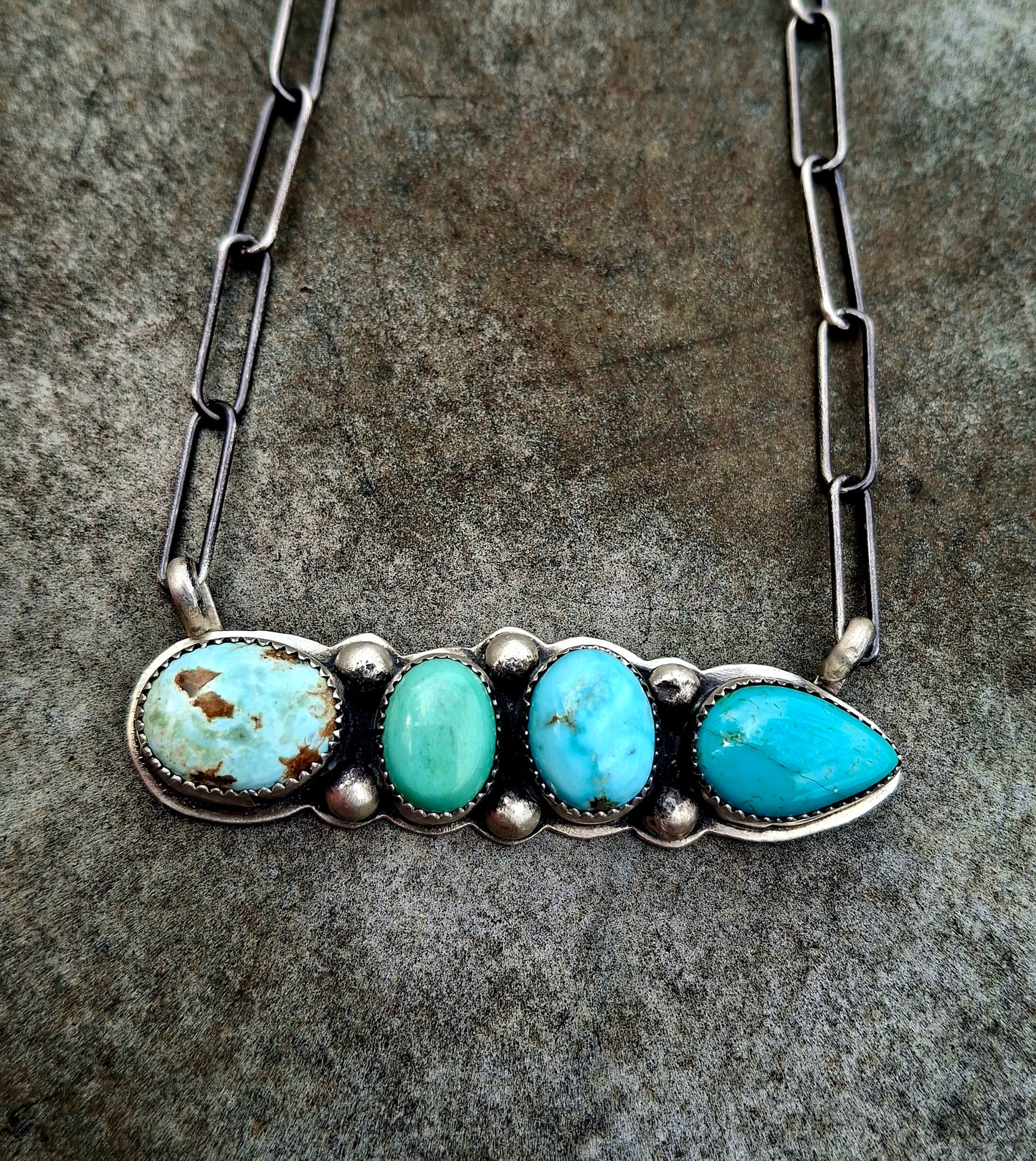 Mixed Turquoise Bar Necklace