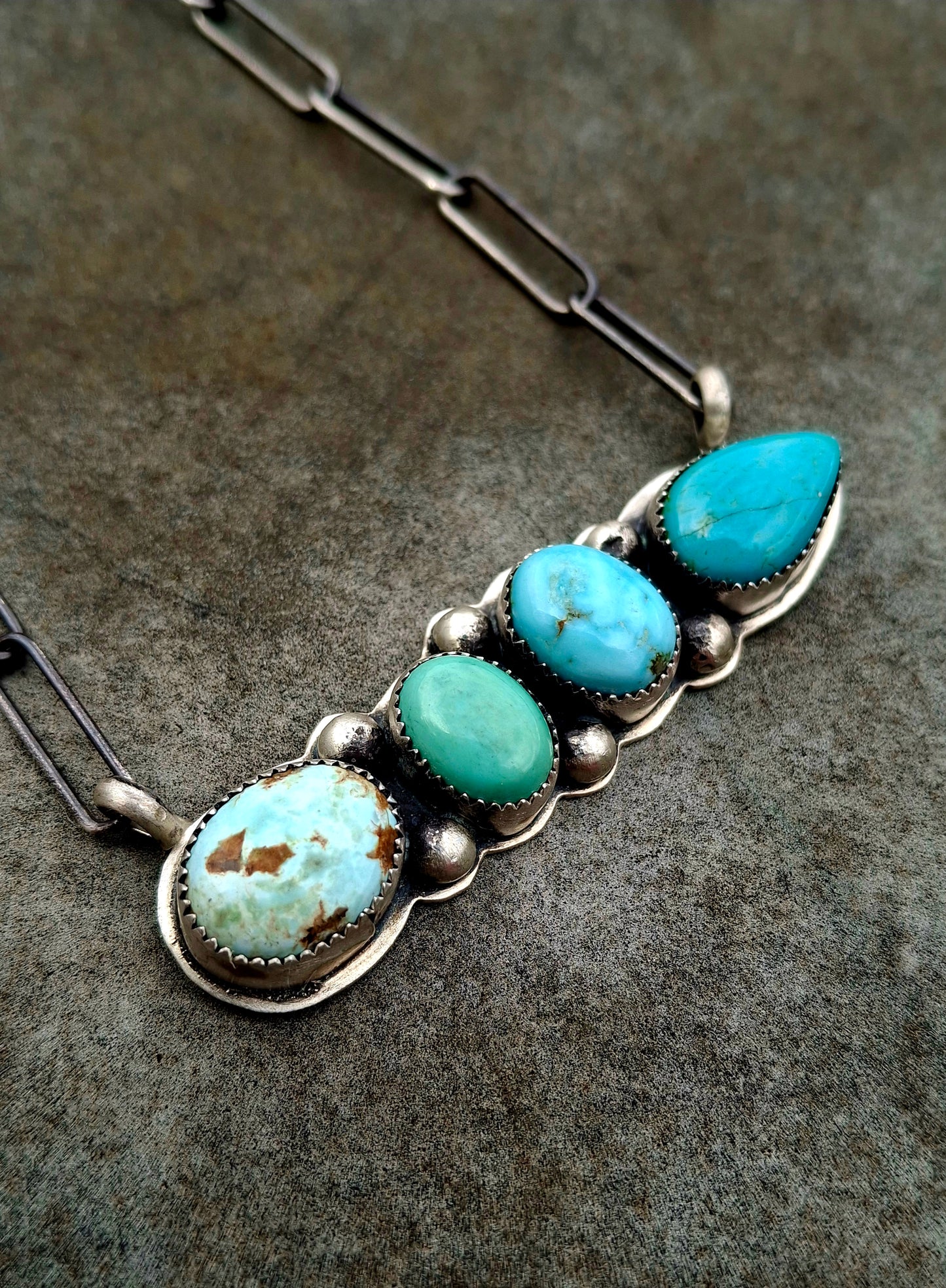 Mixed Turquoise Bar Necklace