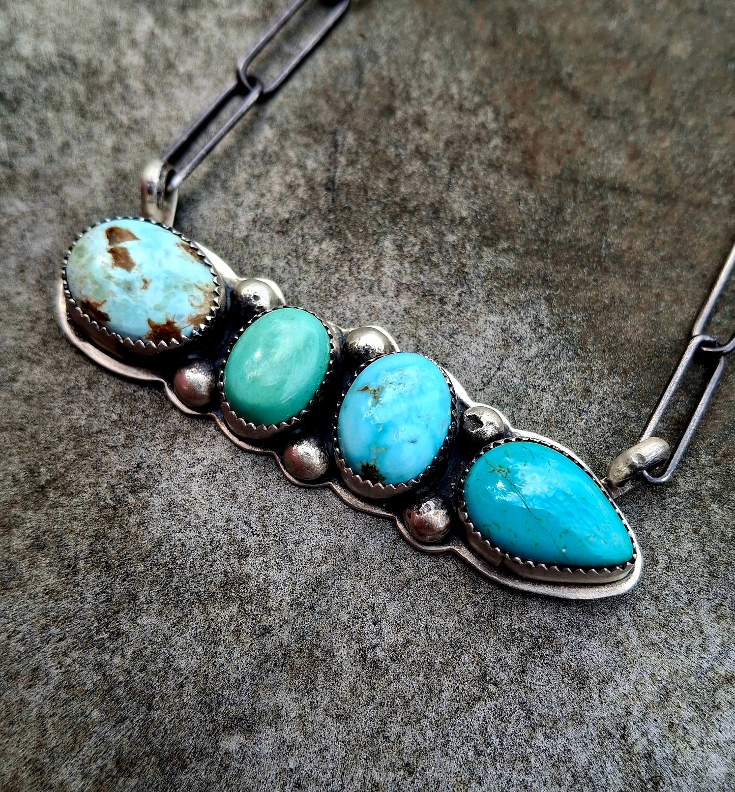 Mixed Turquoise Bar Necklace