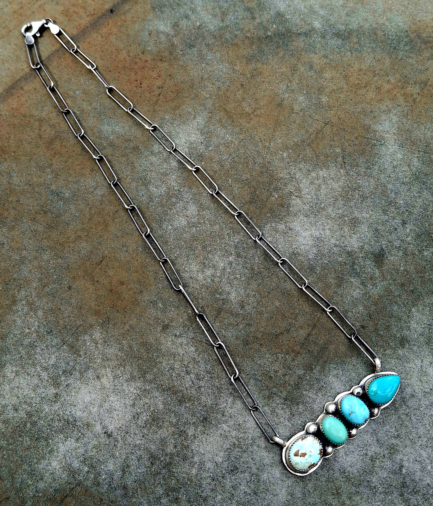 Mixed Turquoise Bar Necklace