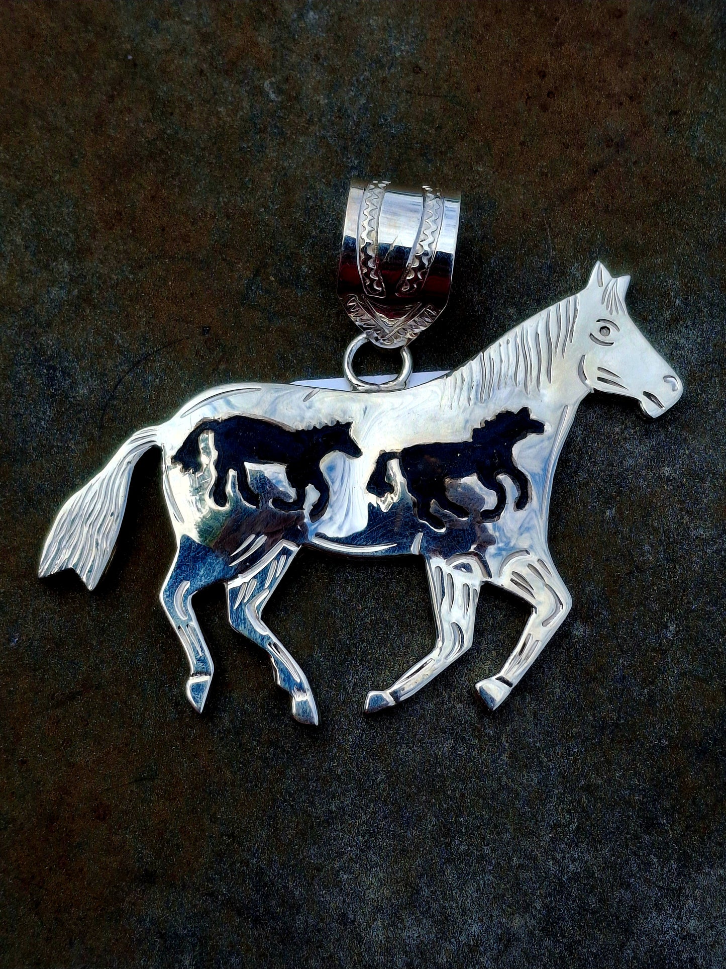 Large Sterling Horse Pendant