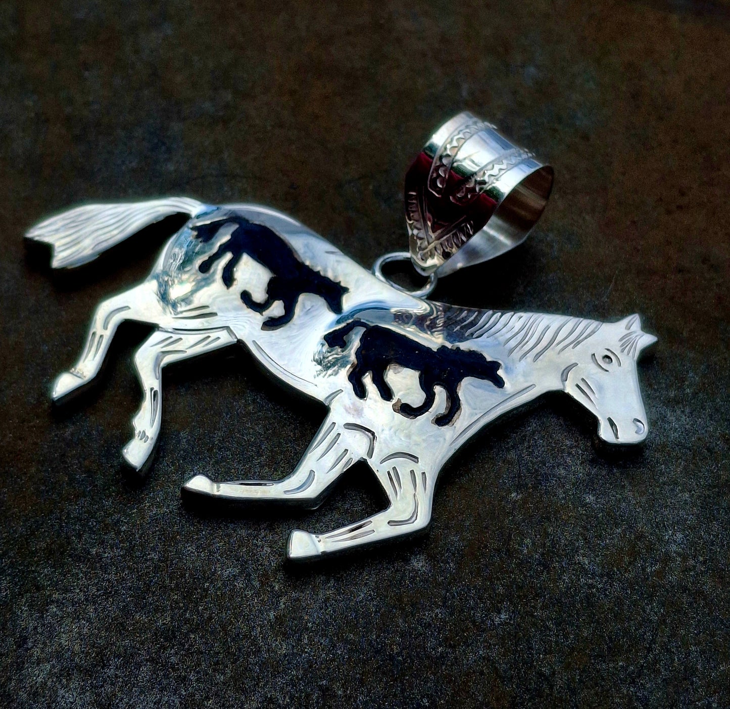 Large Sterling Horse Pendant