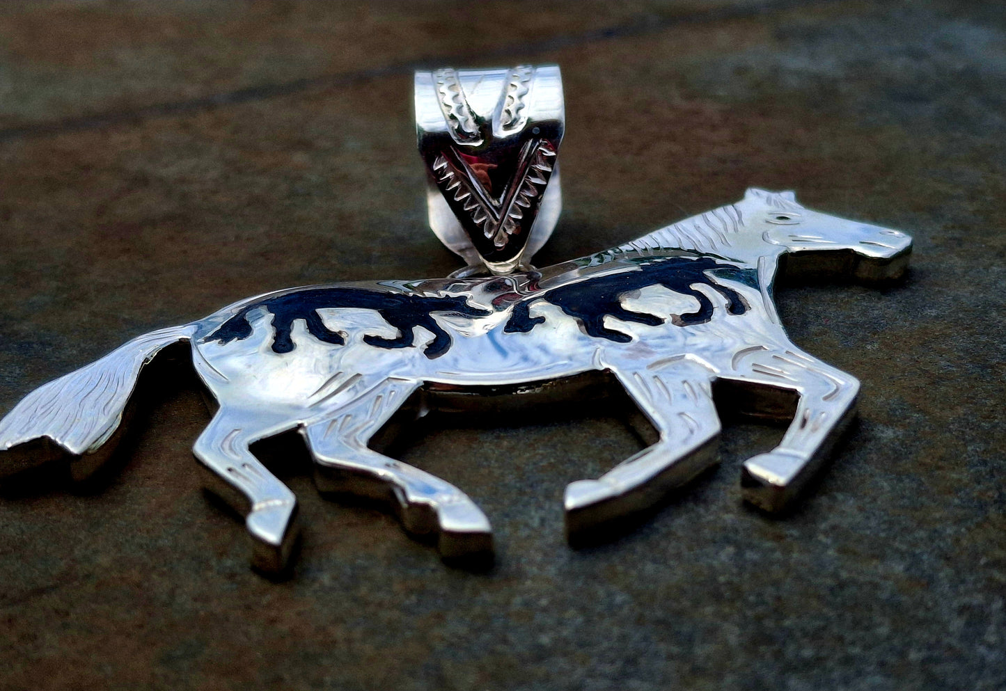 Large Sterling Horse Pendant