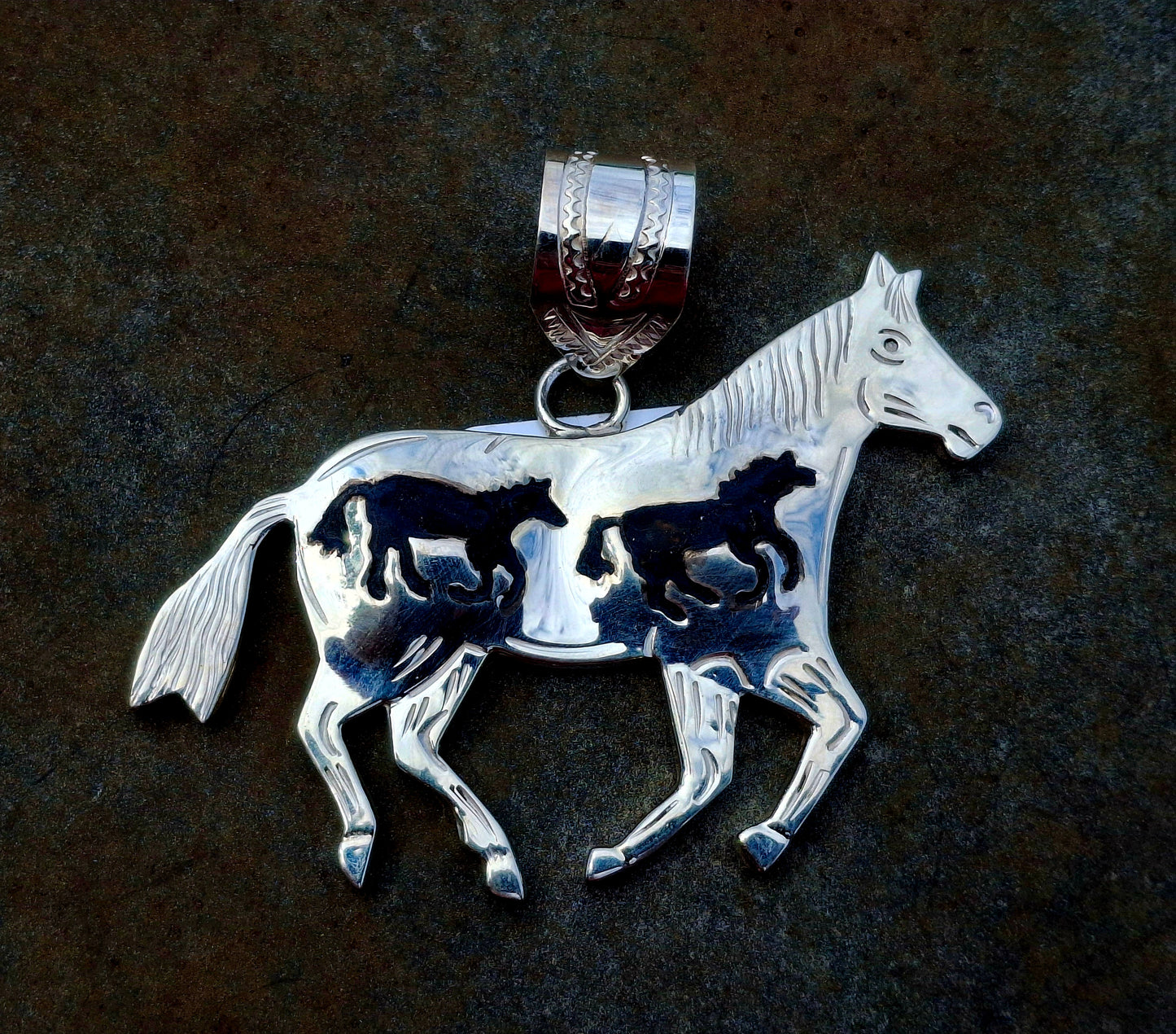 Large Sterling Horse Pendant