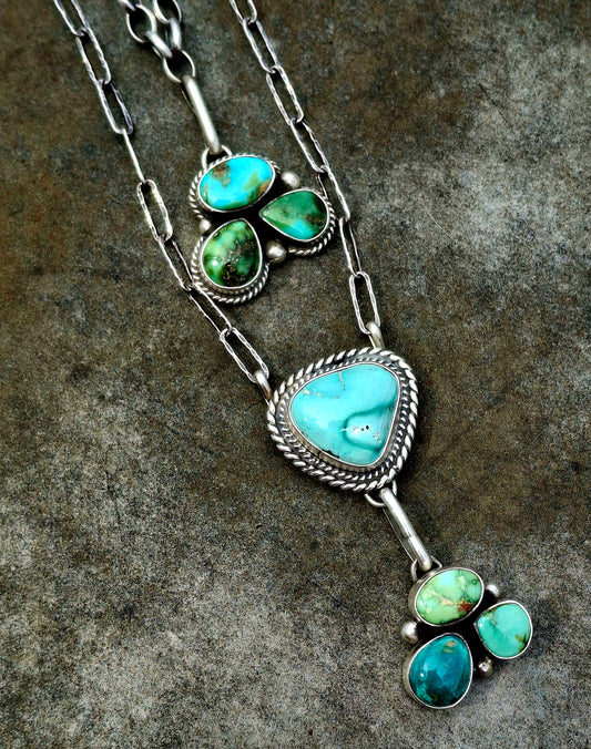 Sonoran Gold/Carico Lake Layered Drop Necklace - N46