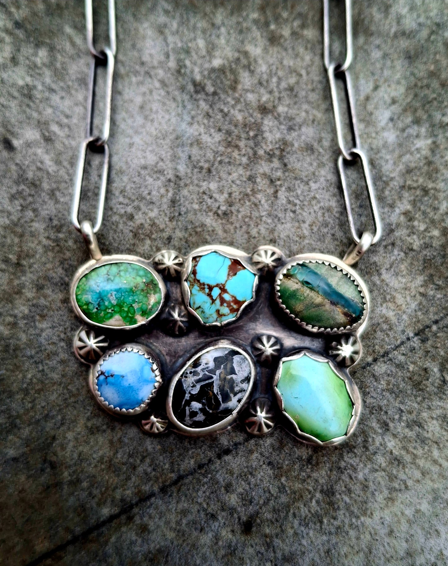 Mixed Stone Bar Necklace