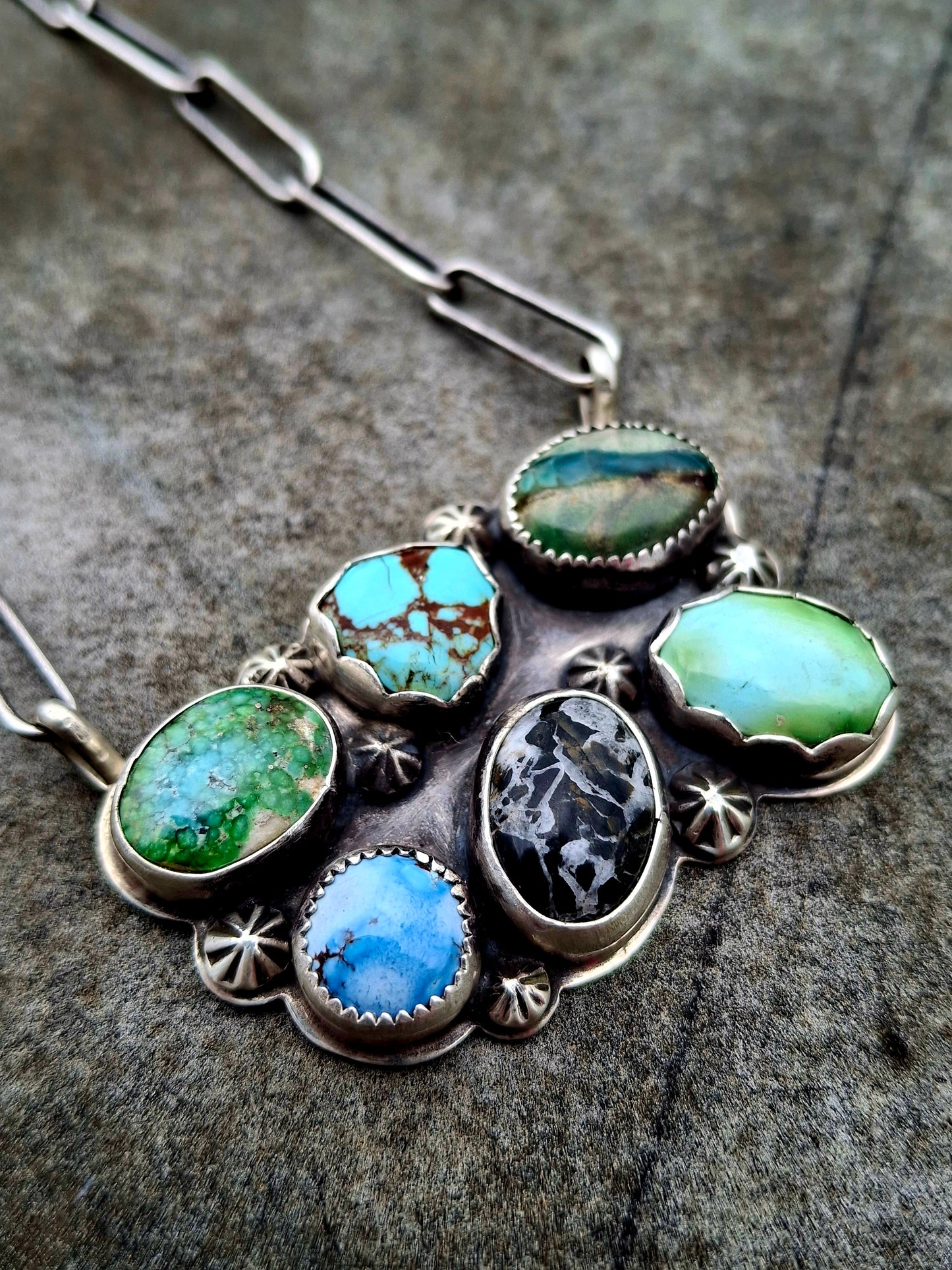 Mixed Stone Bar Necklace