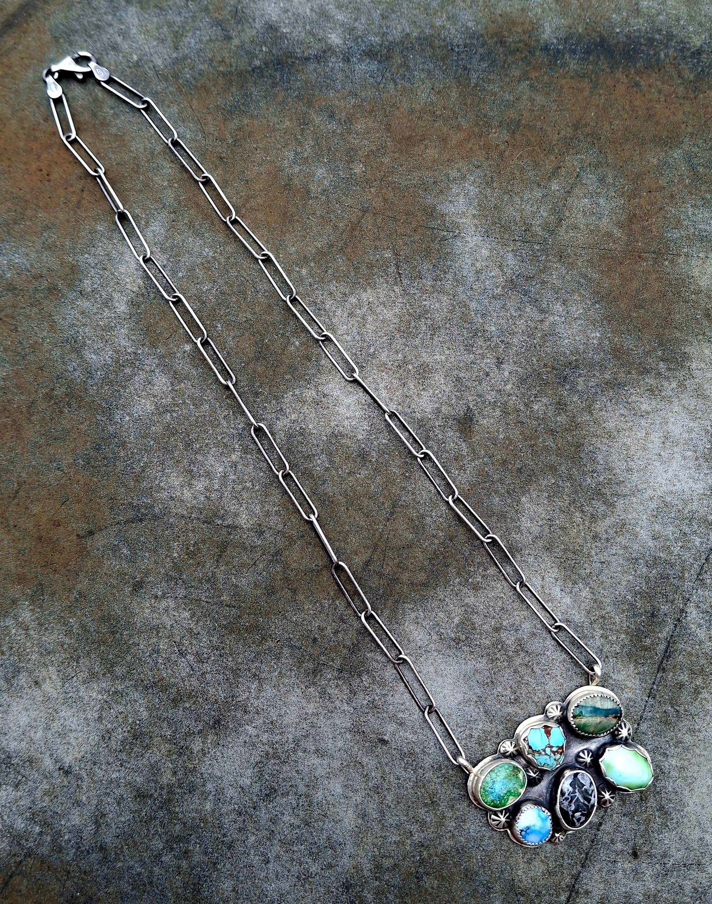 Mixed Stone Bar Necklace