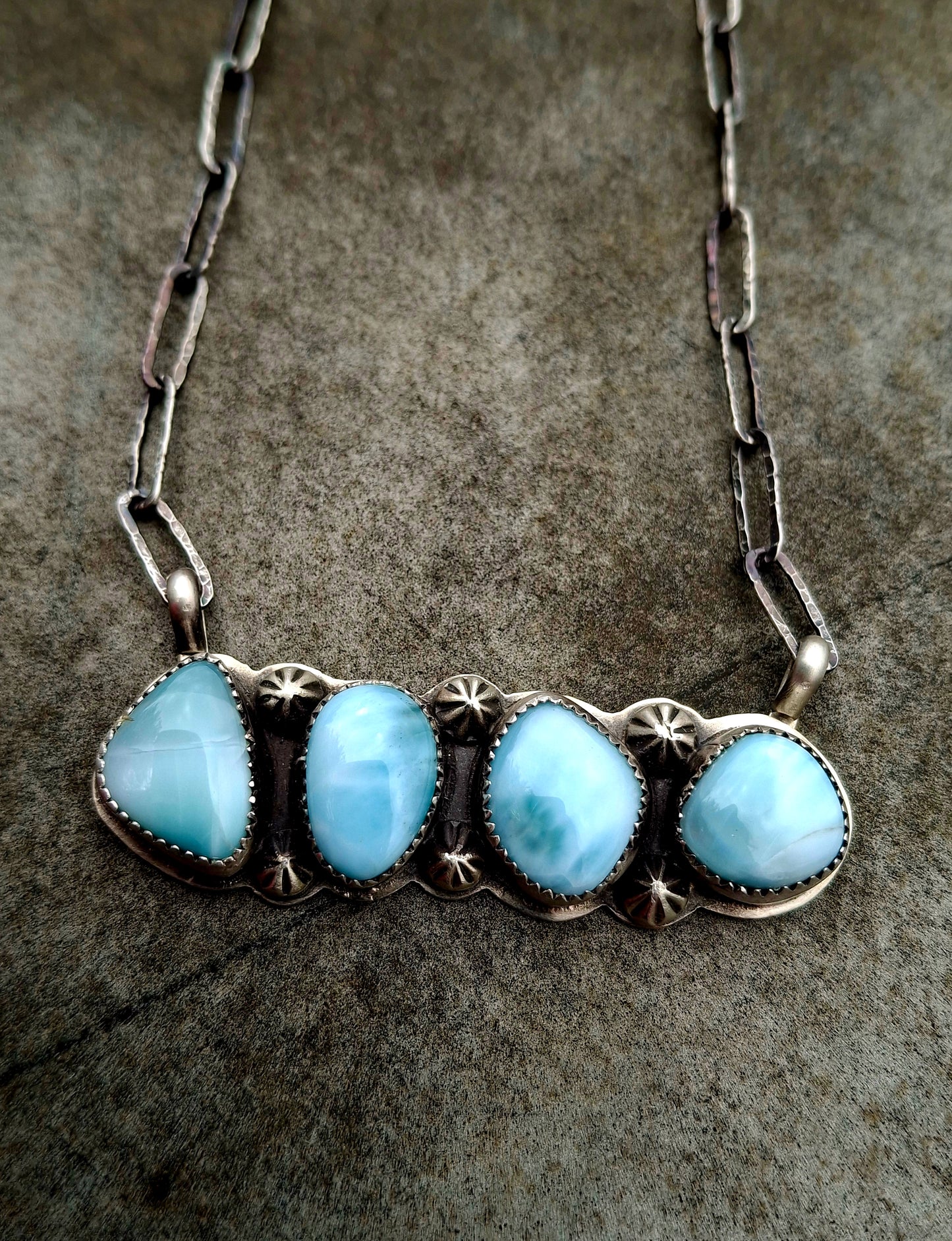Larimar Bar Necklace