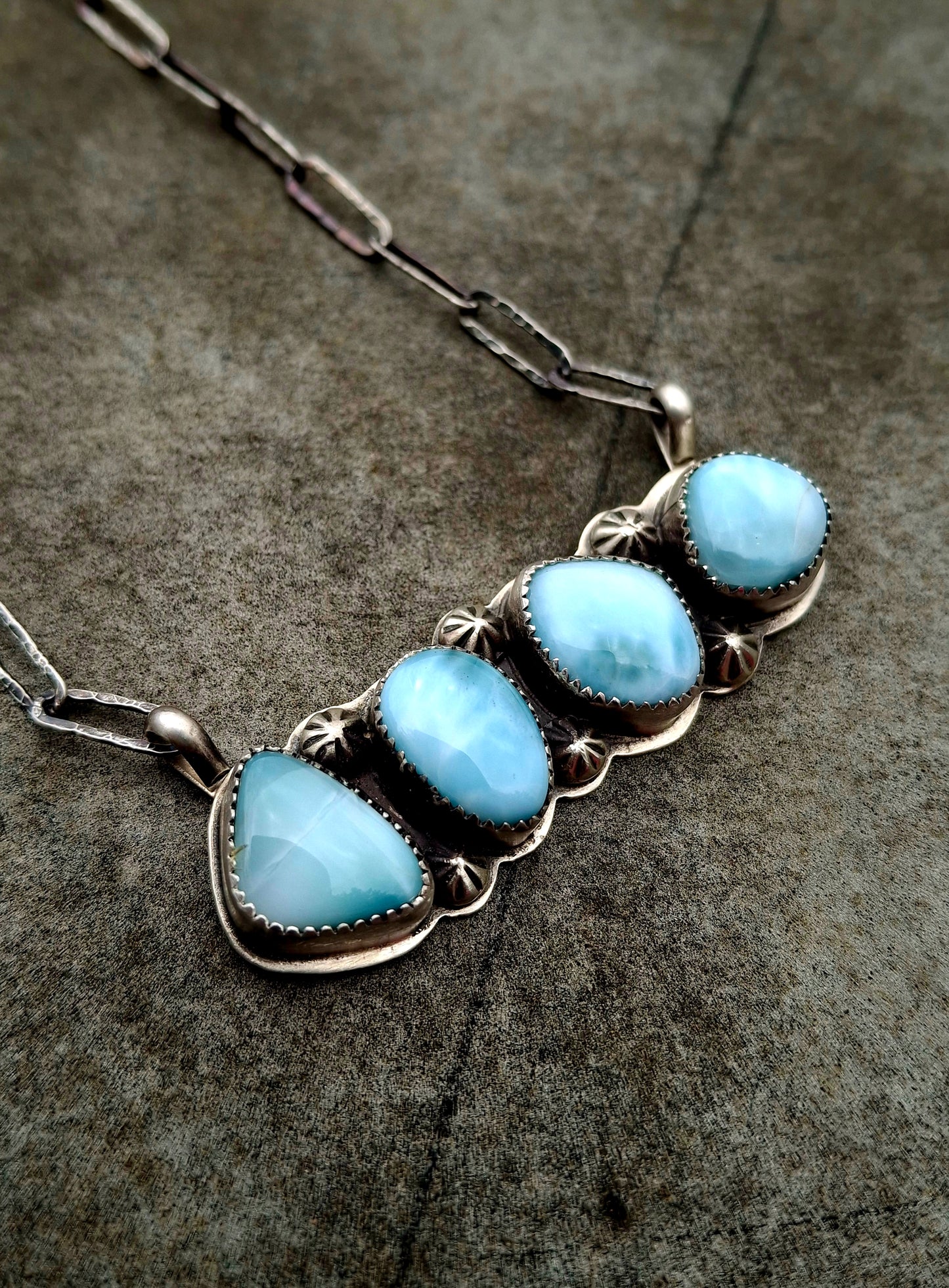 Larimar Bar Necklace