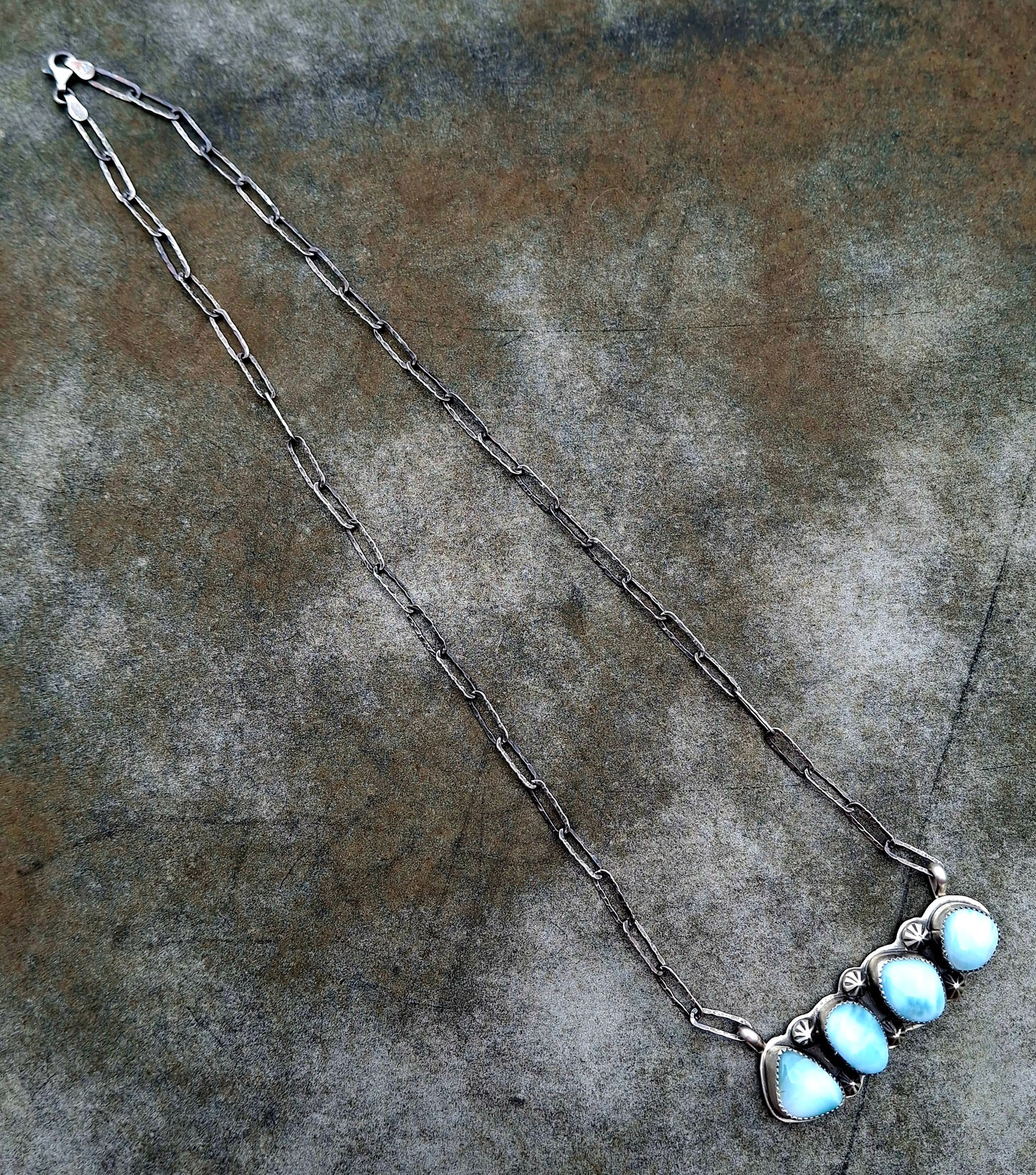 Larimar Bar Necklace