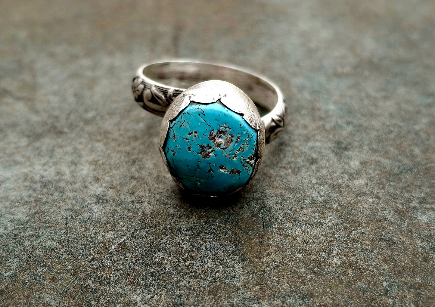 Fox Turquoise Adjustable Ring