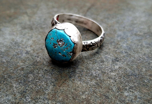 Fox Turquoise Adjustable Ring - R63