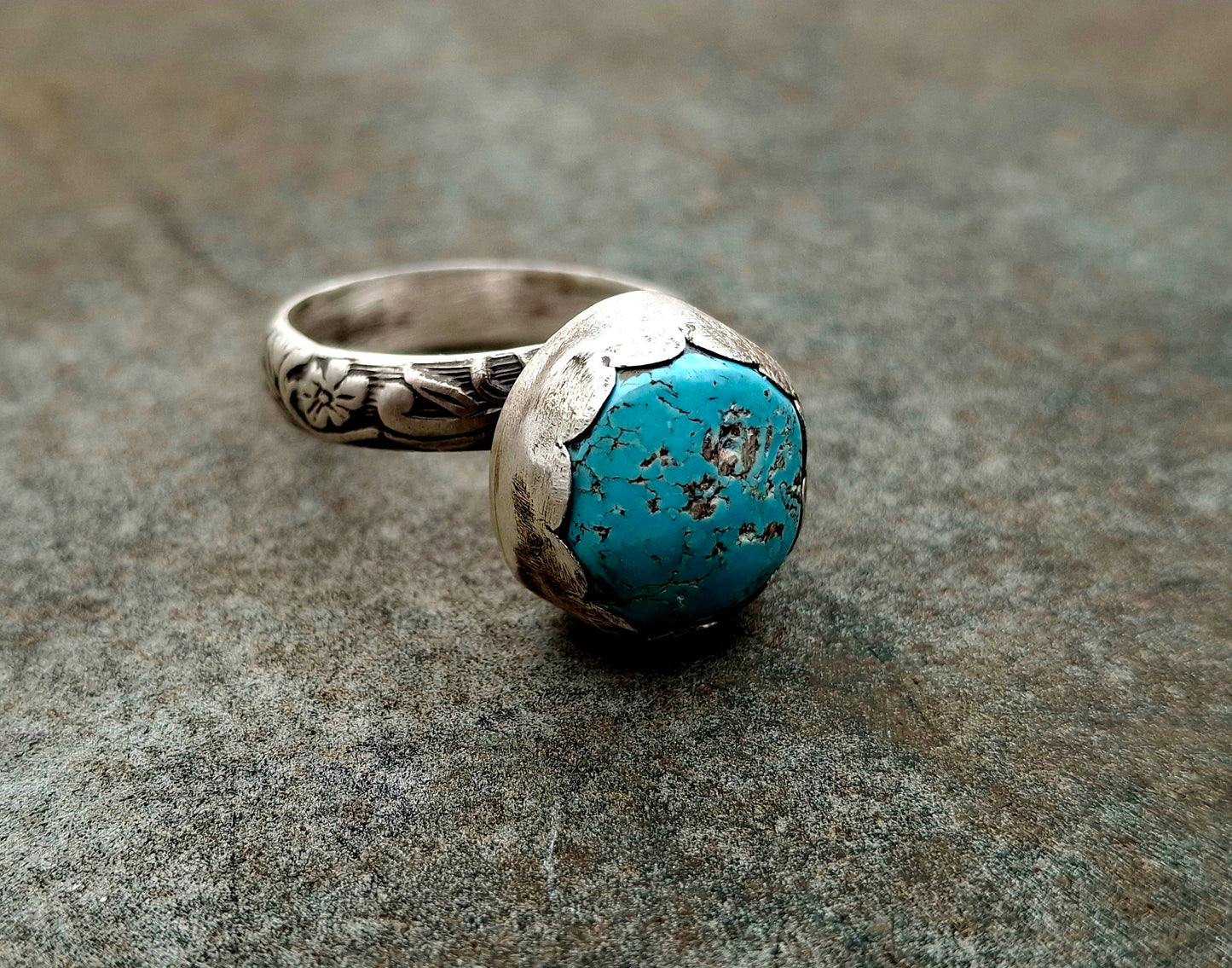 Fox Turquoise Adjustable Ring