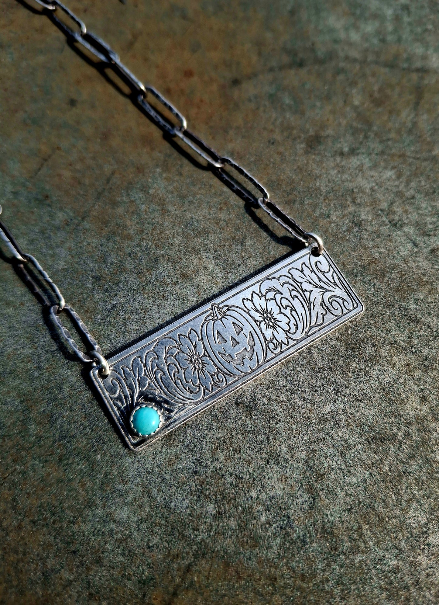Kingman Pumpkin Bar Necklace - Halloween
