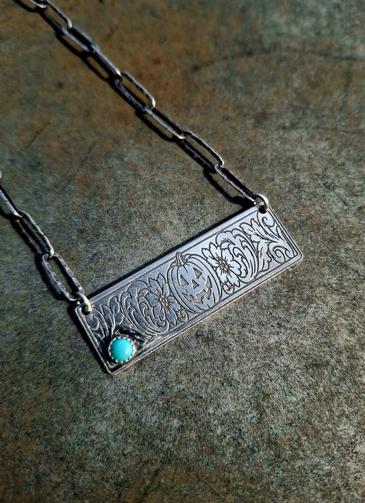 Kingman Pumpkin Bar Necklace - Halloween