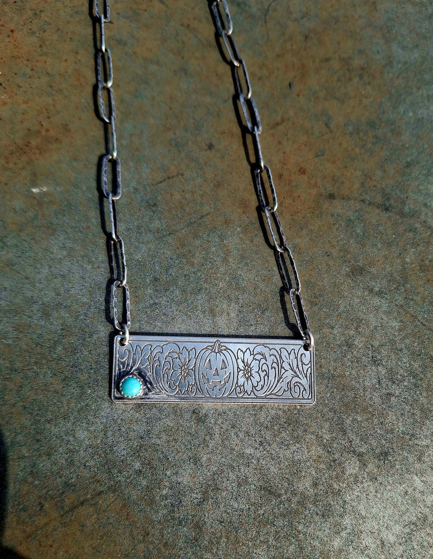 Kingman Pumpkin Bar Necklace - Halloween