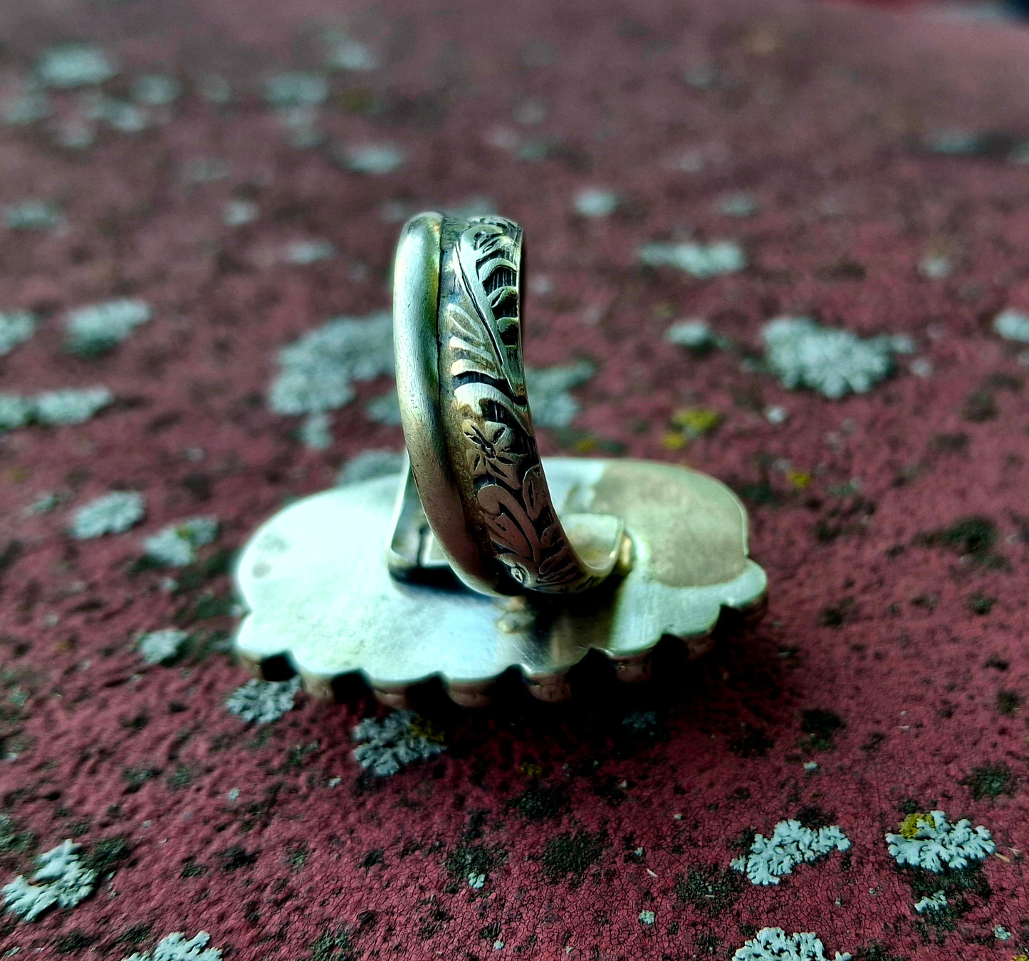 White Buffalo Adjustable Ring