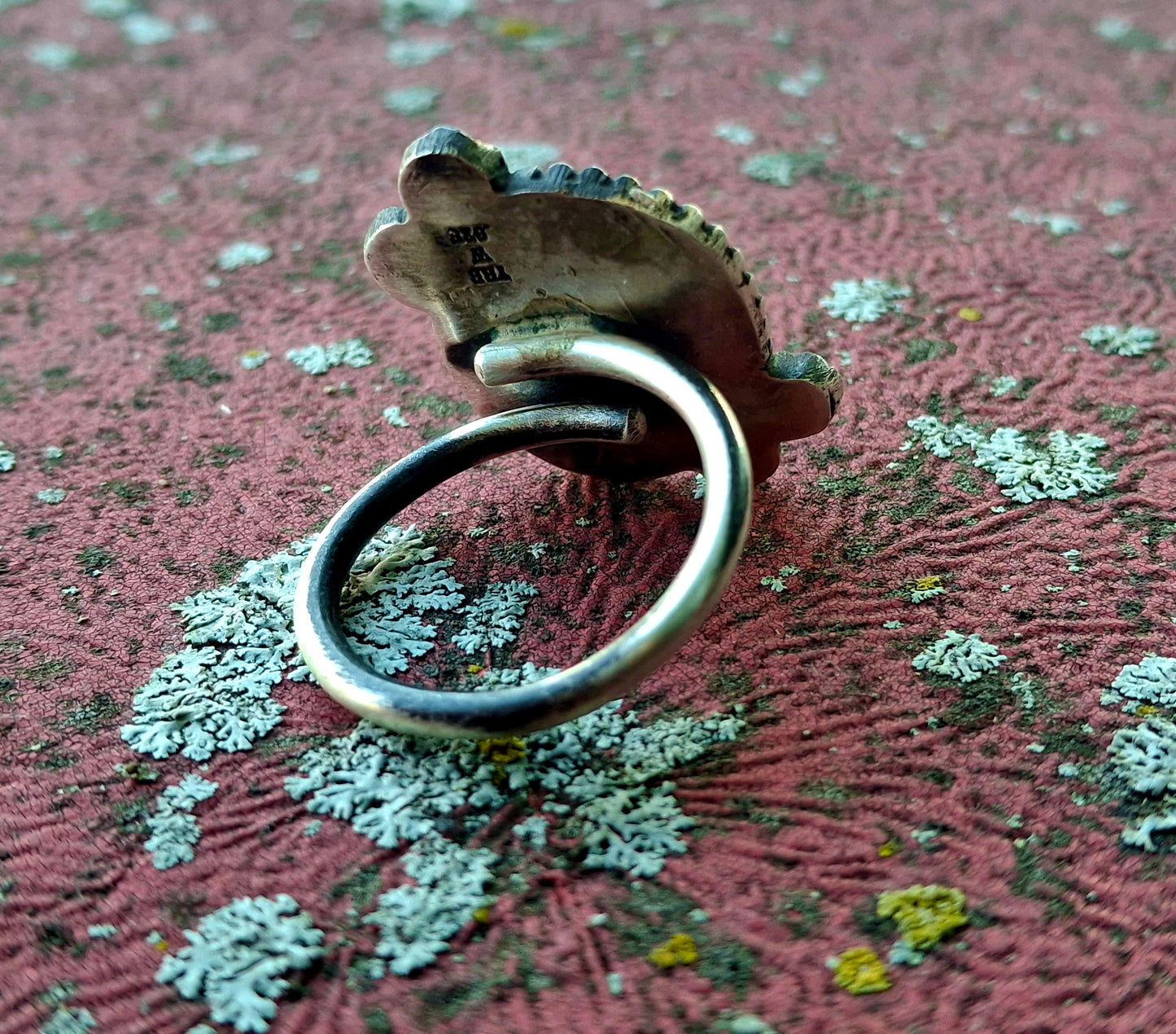 Blue Peruvian Opal Adjustable Ring