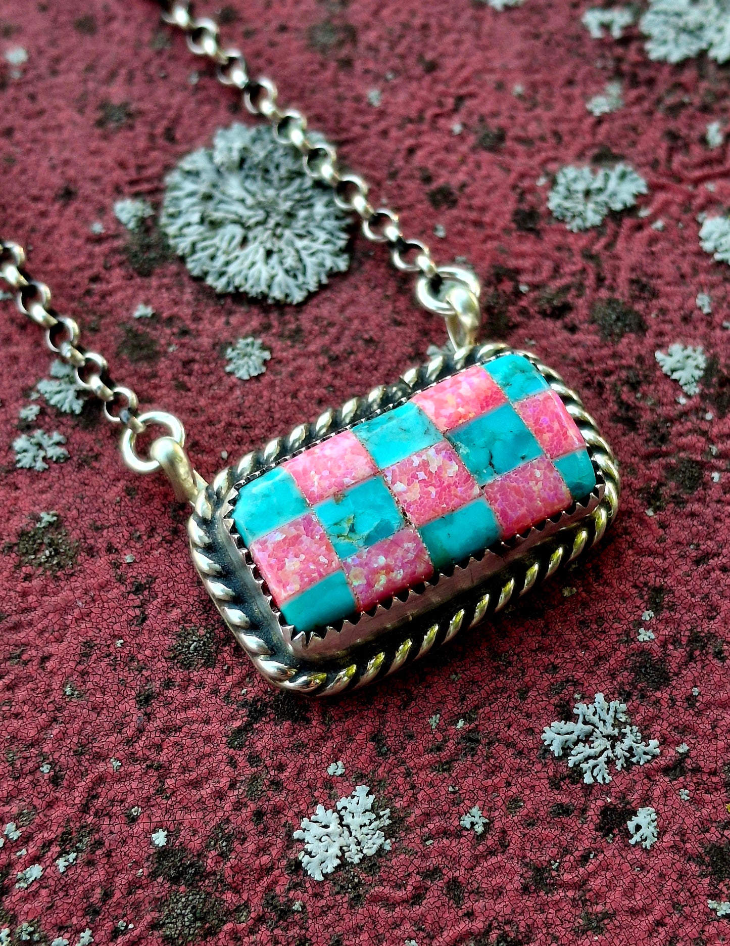 Kingman Opal Check Necklace