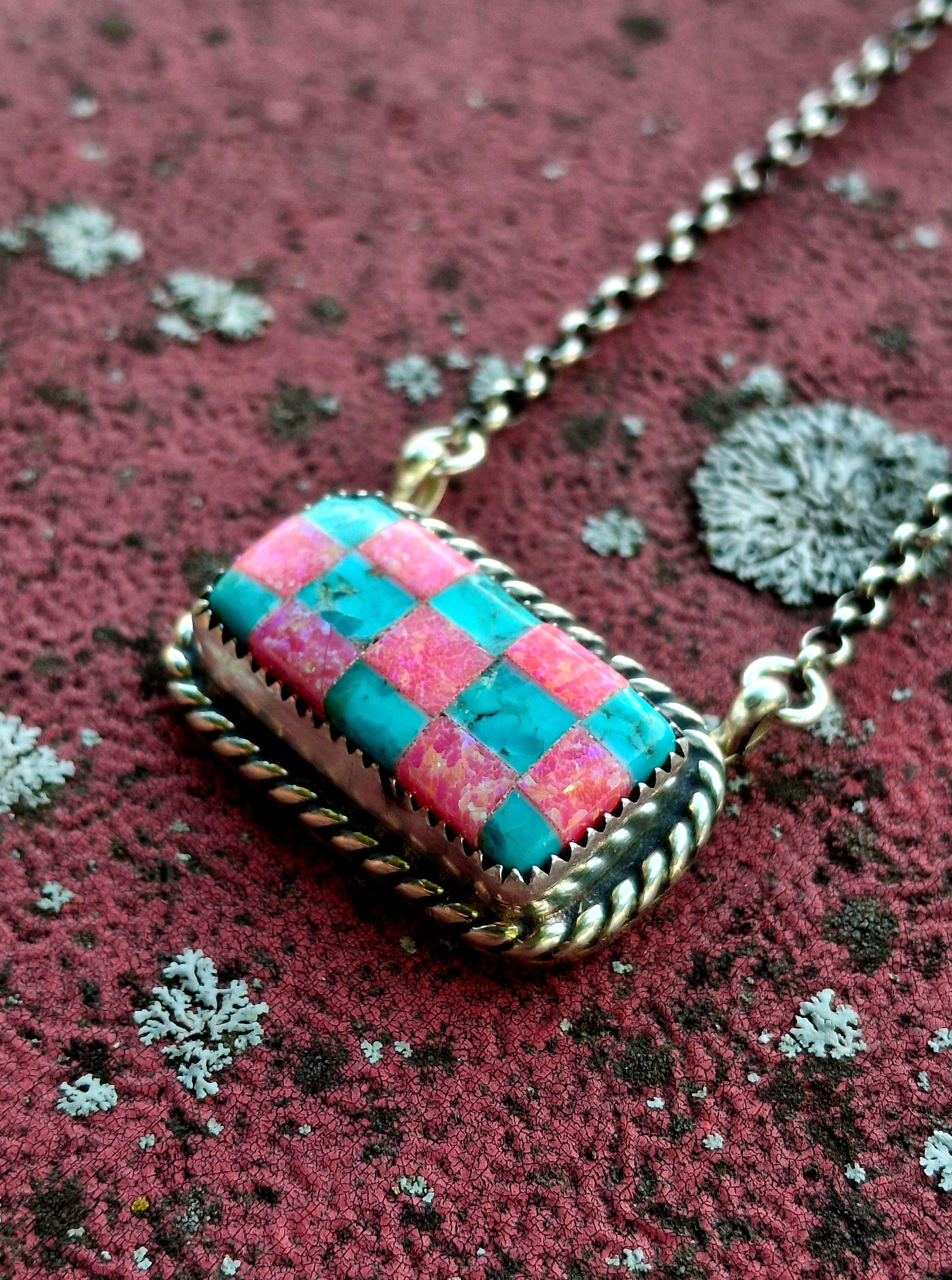 Kingman Opal Check Necklace